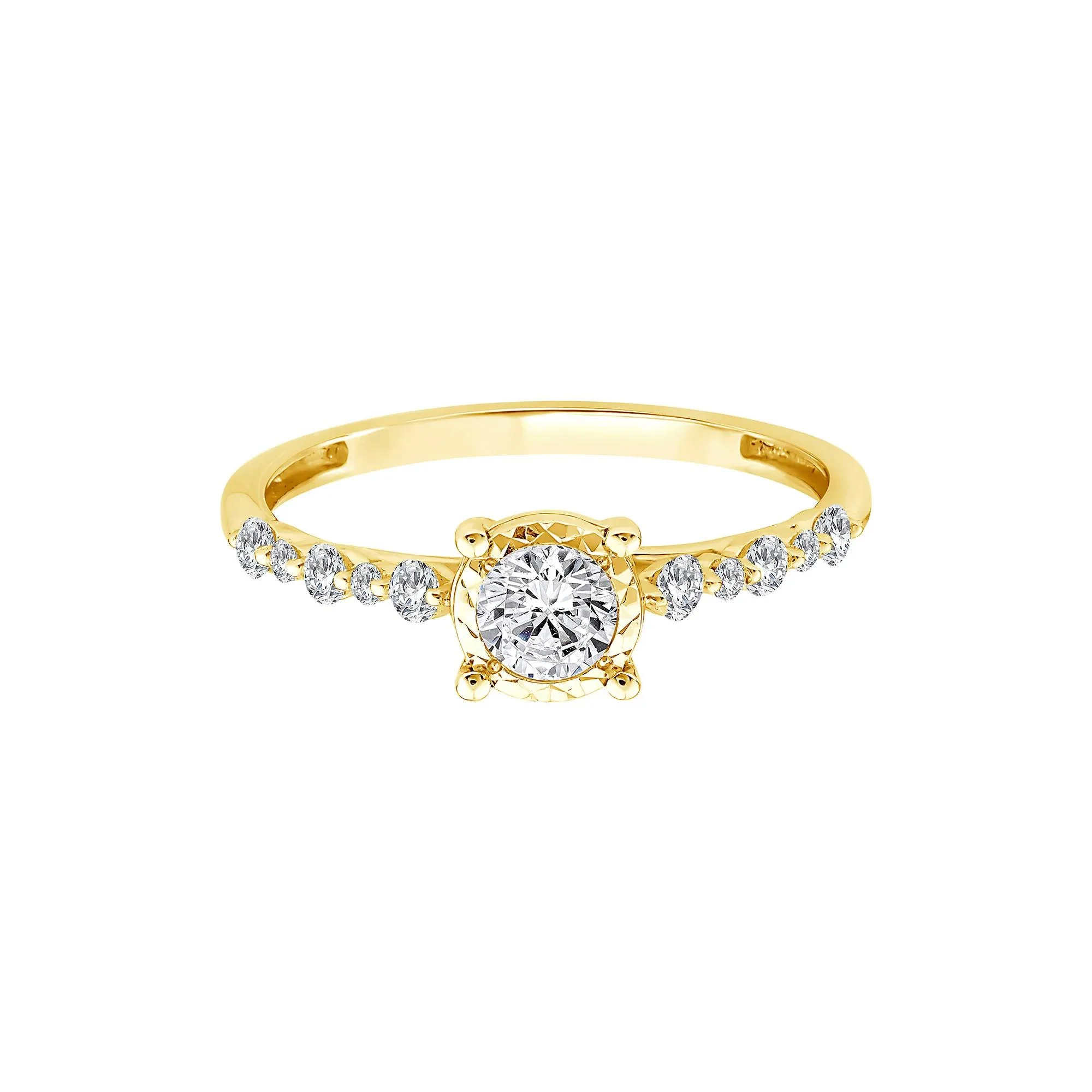 1/2 CT. Tw. Lab Grown Diamond Promise Ring 10K Yellow Gold Size 6.5 1mm