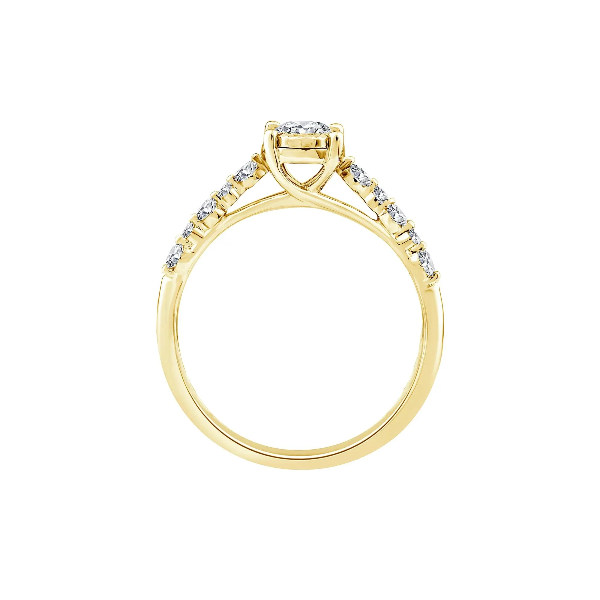 1/2 CT. Tw. Lab Grown Diamond Promise Ring 10K Yellow Gold Size 7 1mm - Image 2