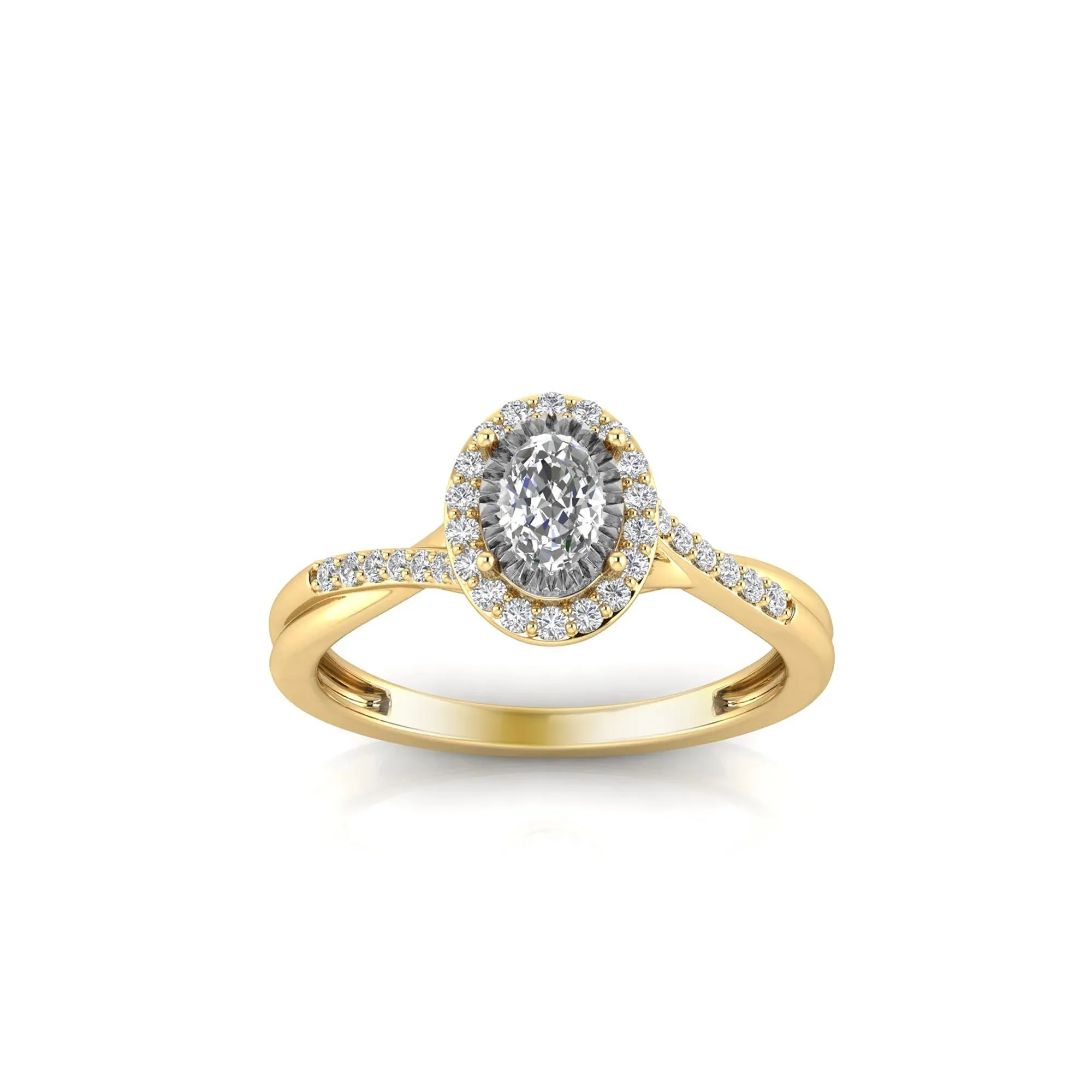 1/2 CT. Tw. Lab Grown Diamond Promise Ring 10K Yellow Gold Size 8.5 1.5mm