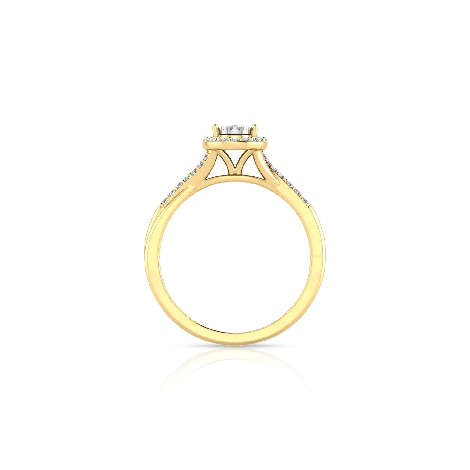 1/2 CT. Tw. Lab Grown Diamond Promise Ring 10K Yellow Gold Size 9 1.5mm - Image 2