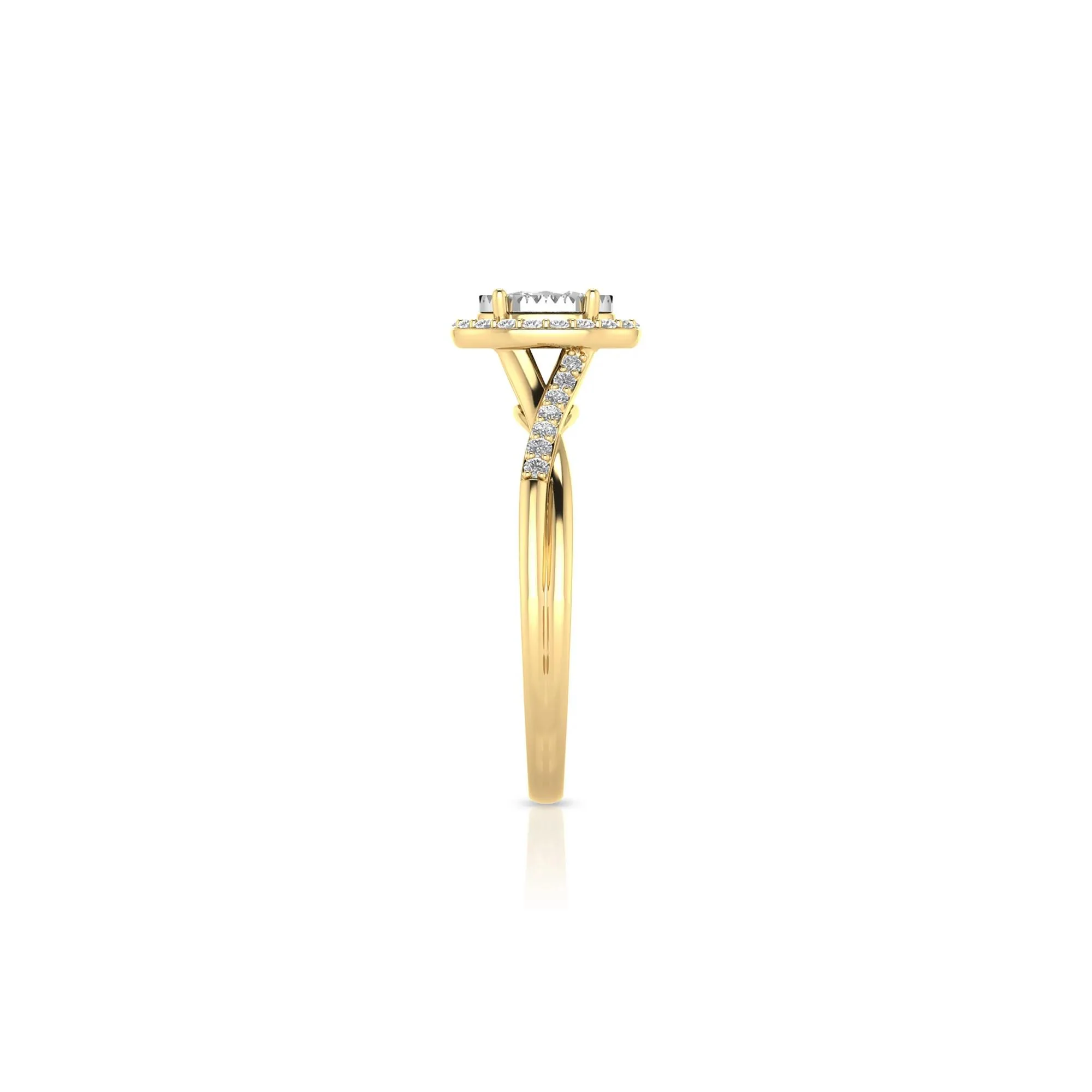 1/2 CT. Tw. Lab Grown Diamond Promise Ring 10K Yellow Gold Size 9 1.5mm - Image 3