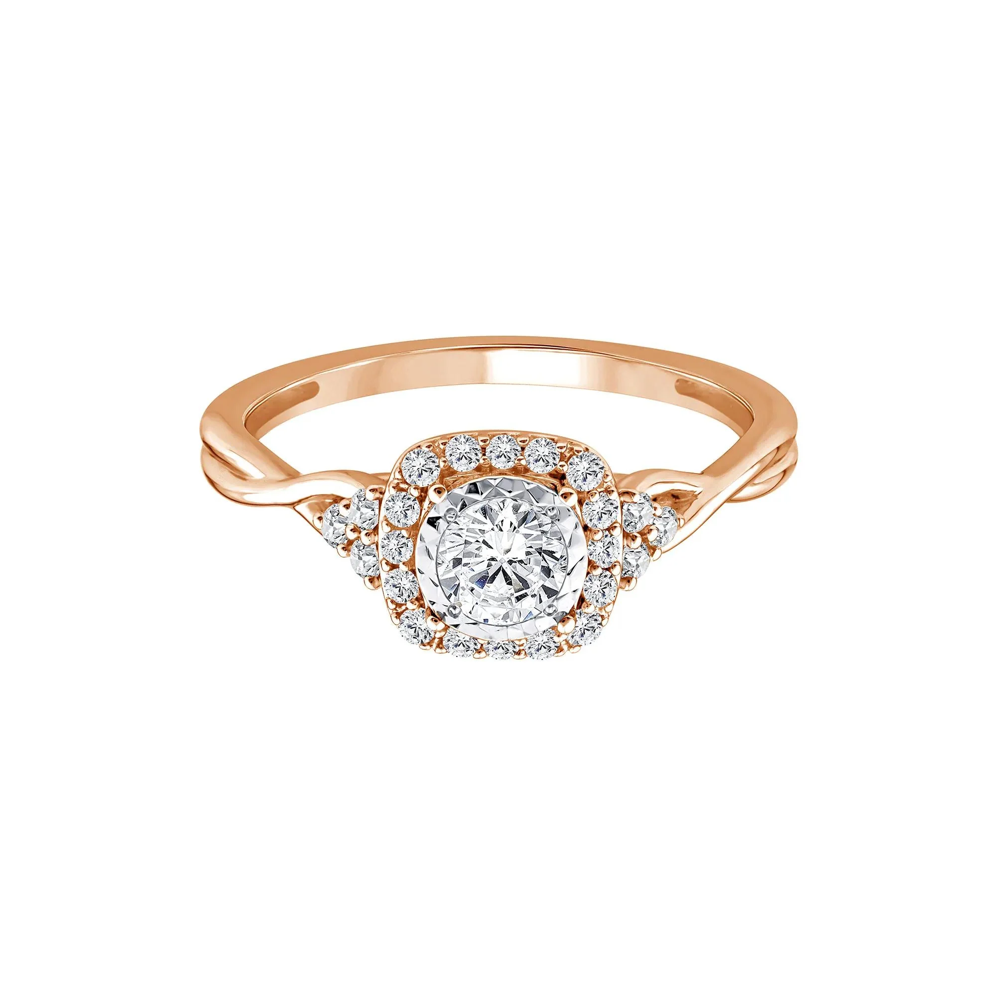 1/2 CT. Tw. Lab Grown Diamond Promise Ring 10K Rose Gold Size 8.5 1.5mm