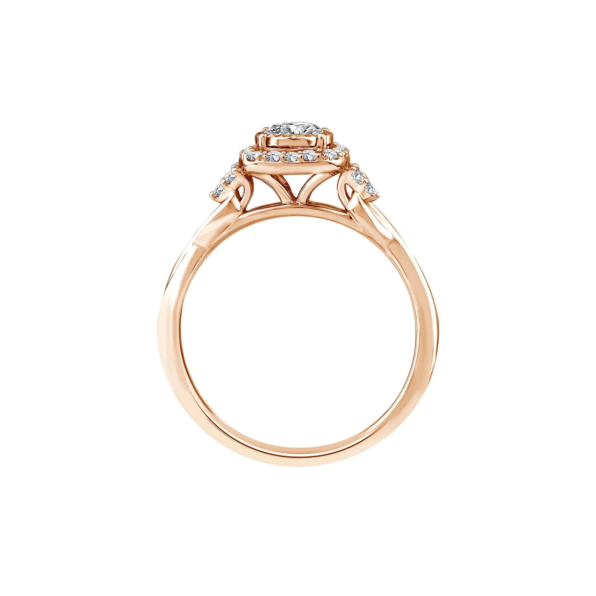 1/2 CT. Tw. Lab Grown Diamond Promise Ring 10K Rose Gold Size 9 1.5mm - Image 2