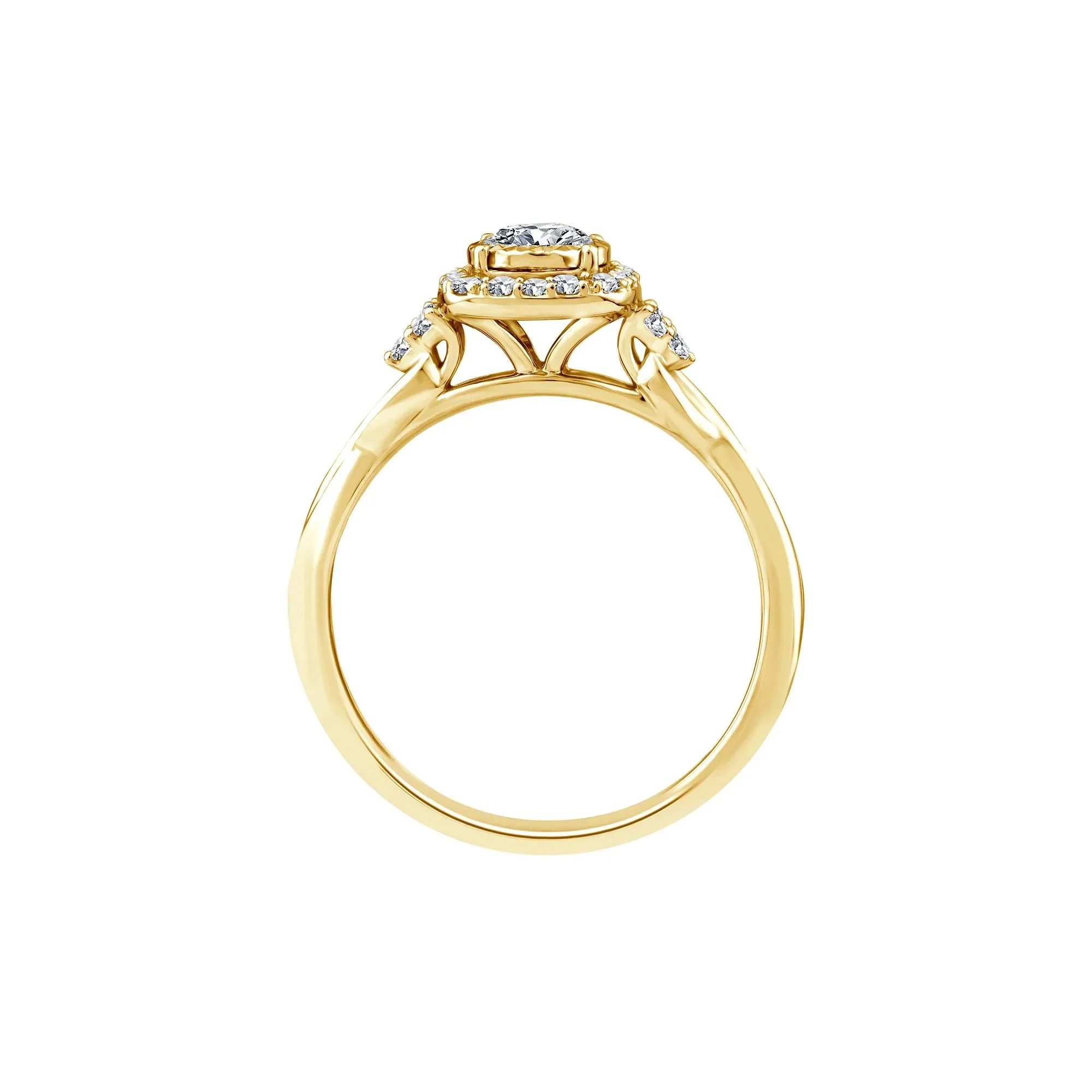 1/2 CT. Tw. Lab Grown Diamond Promise Ring 10K Yellow Gold Size 7.5 1.5mm - Image 2