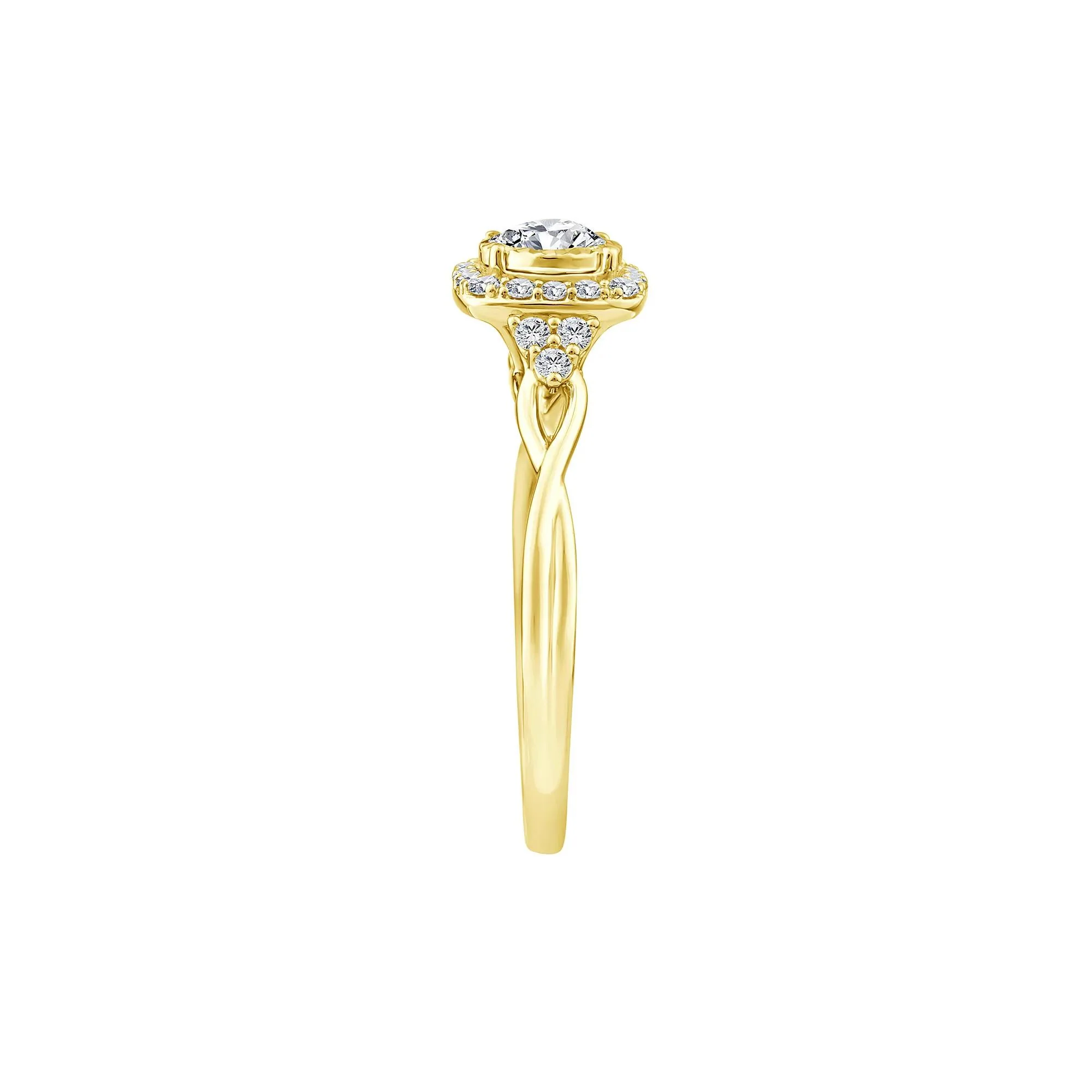 1/2 CT. Tw. Lab Grown Diamond Promise Ring 10K Yellow Gold Size 8.5 1.5mm - Image 3