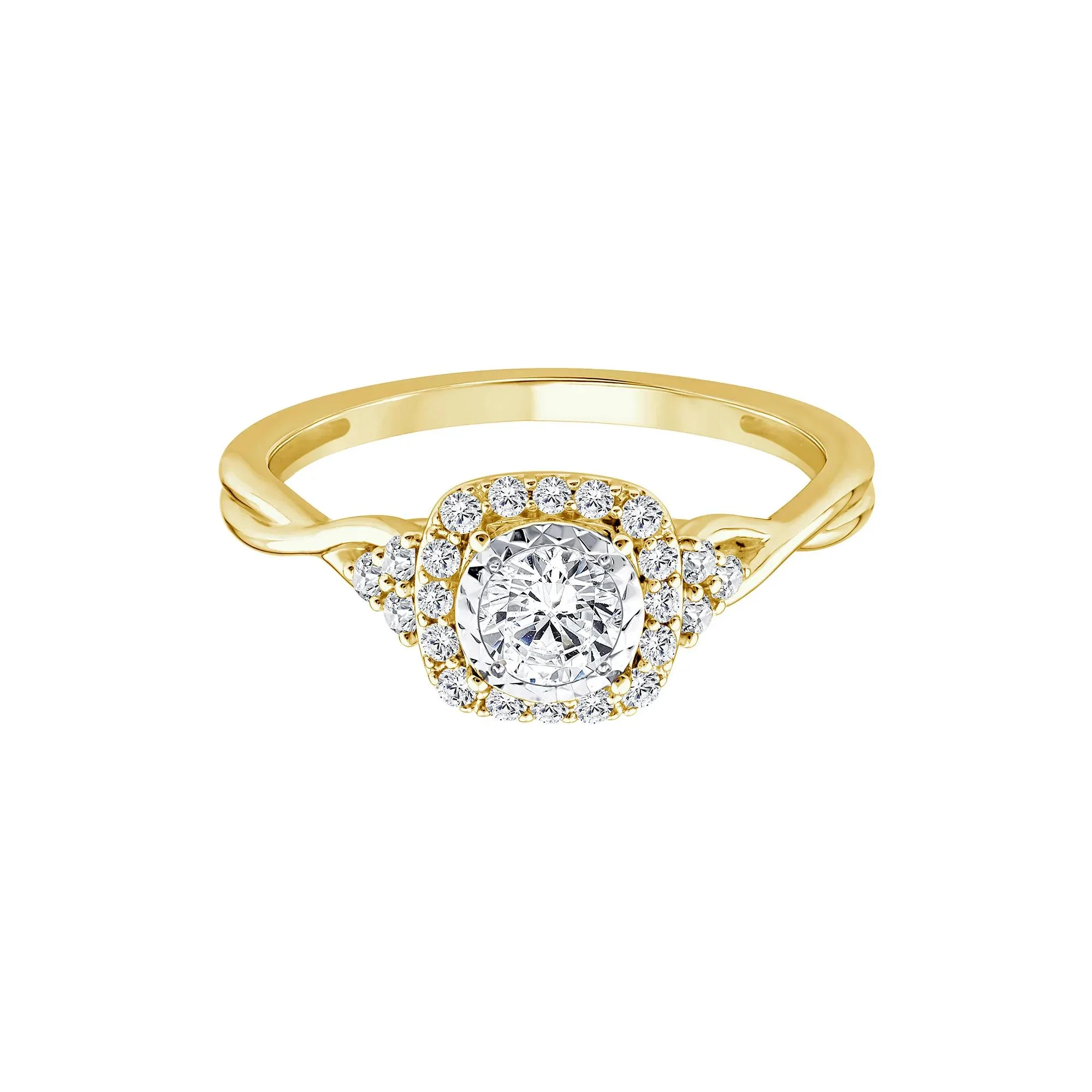 1/2 CT. Tw. Lab Grown Diamond Promise Ring 10K Yellow Gold Size 9 1.5mm