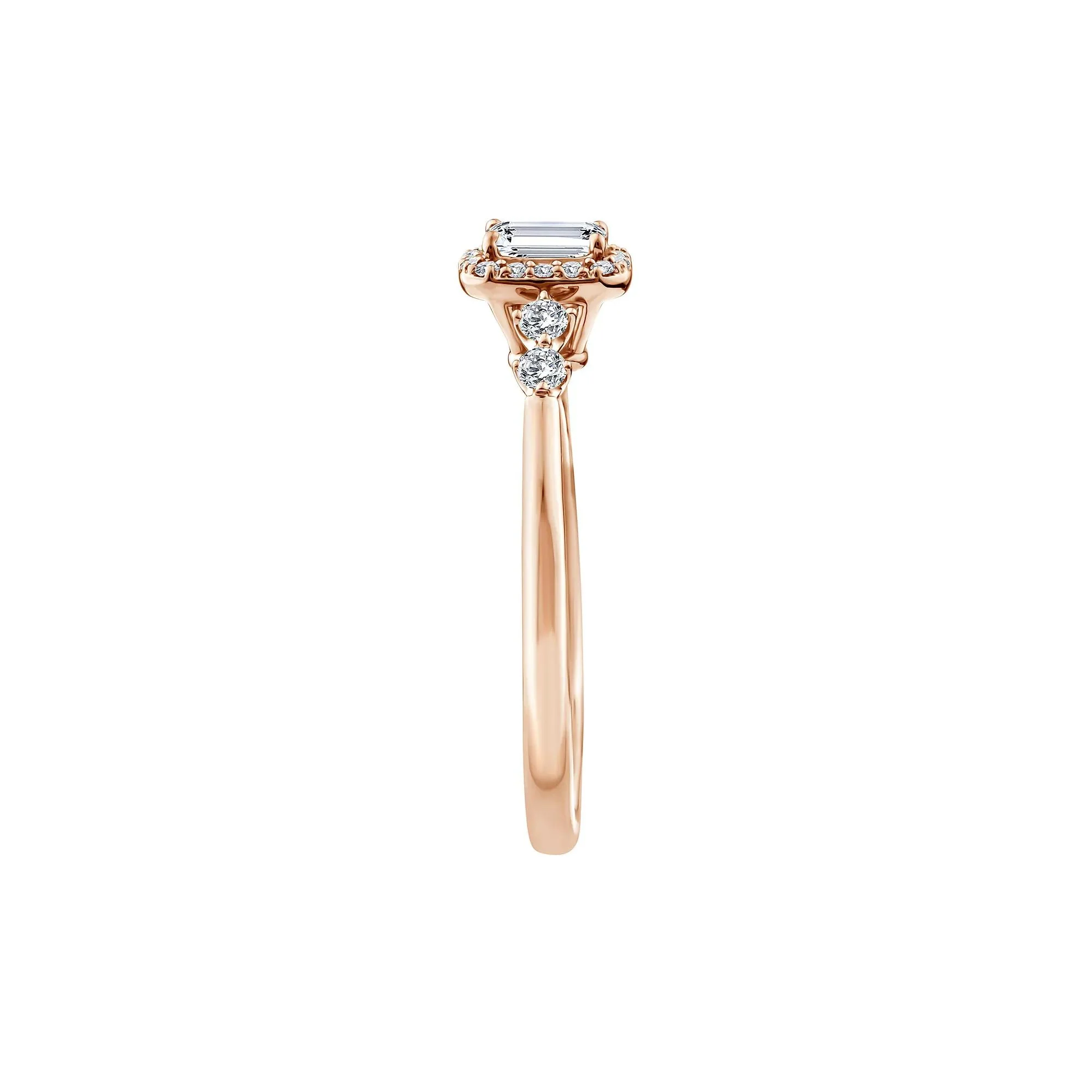 1/2 CT. Tw. Lab Grown Diamond Promise Ring 10K Rose Gold Size 8 1.5mm - Image 3