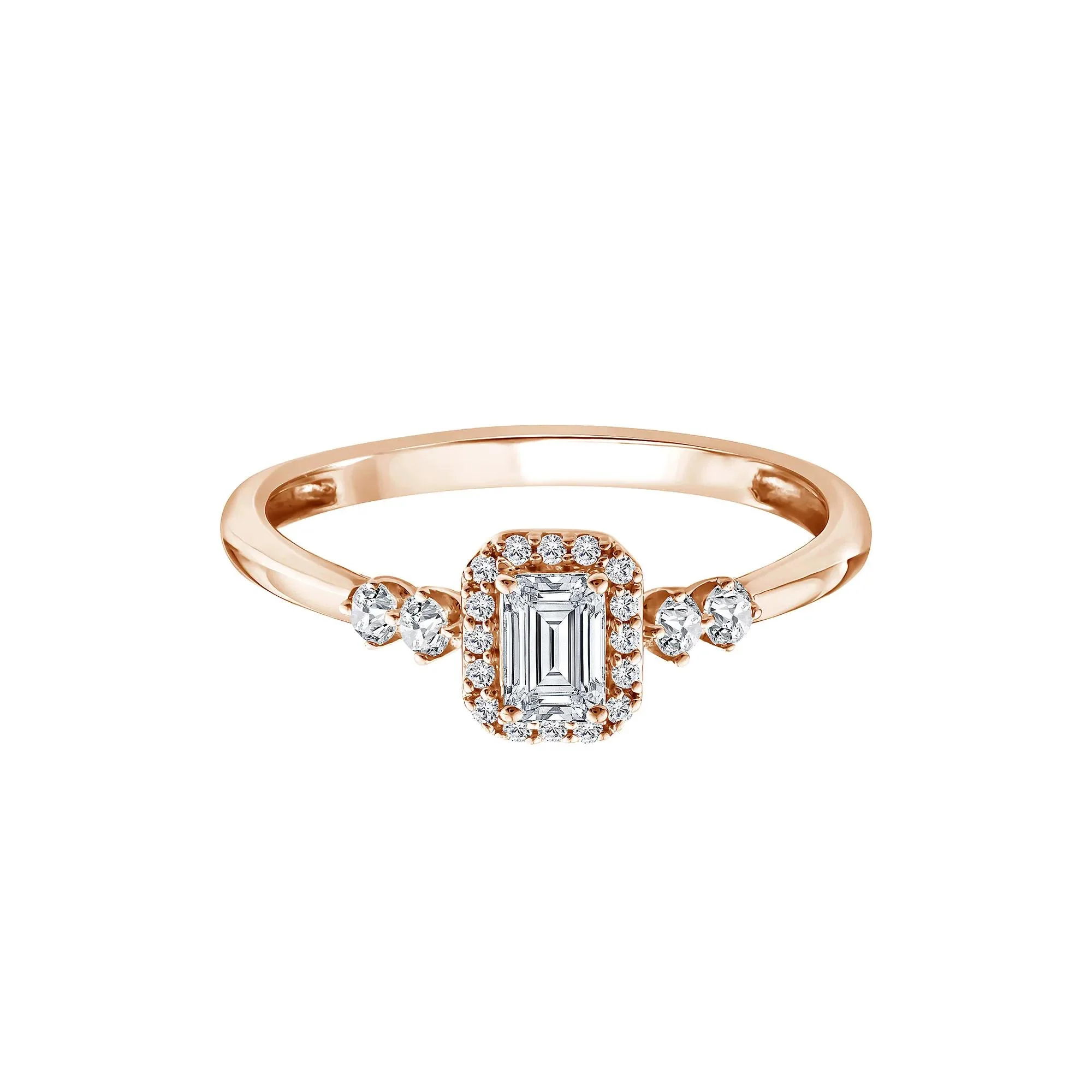1/2 CT. Tw. Lab Grown Diamond Promise Ring 10K Rose Gold Size 8.5 1.5mm
