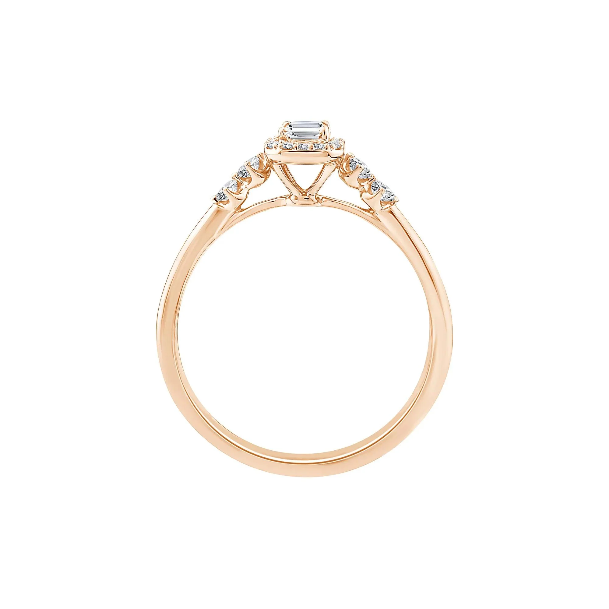 1/2 CT. Tw. Lab Grown Diamond Promise Ring 10K Rose Gold Size 8.5 1.5mm - Image 2