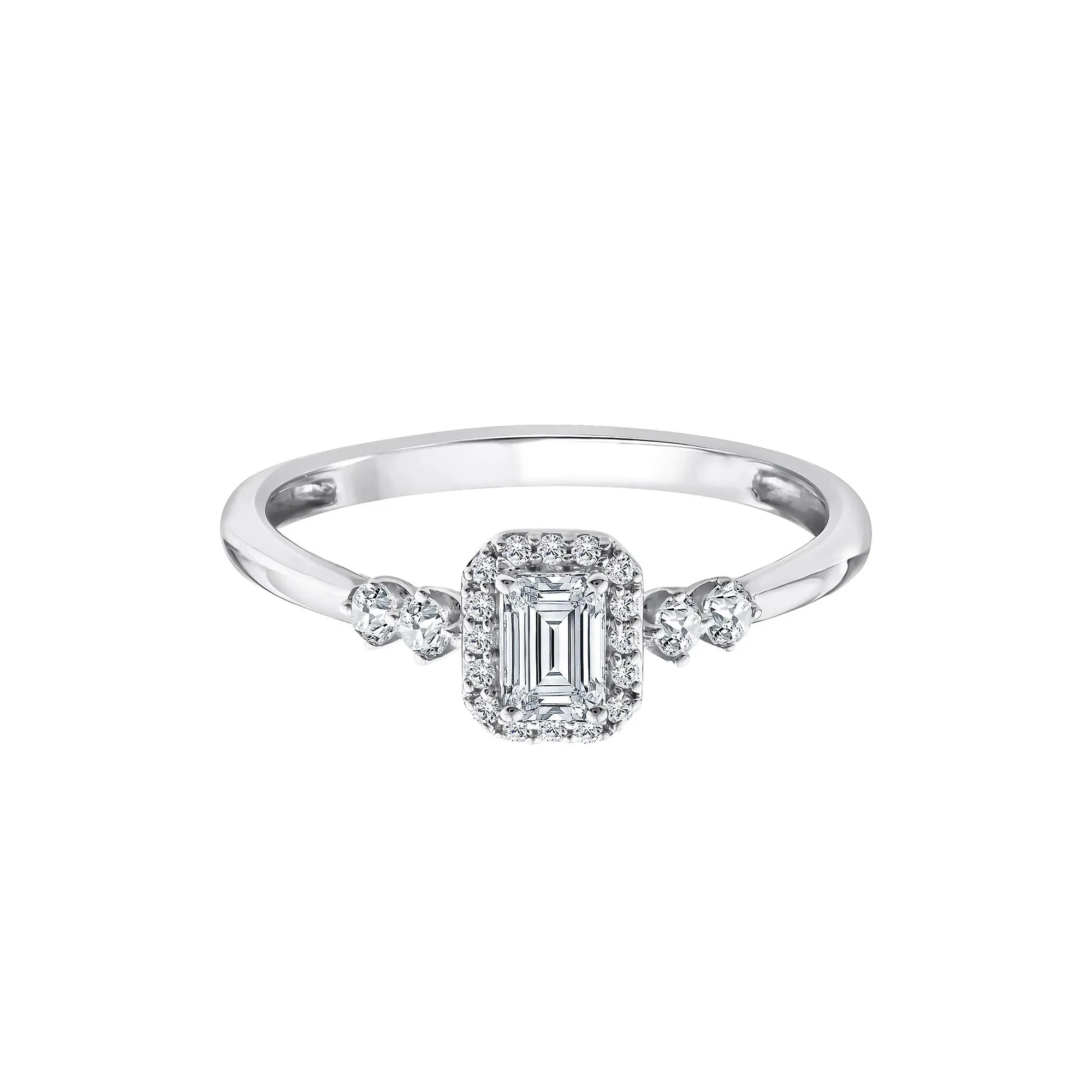 1/2 CT. Tw. Lab Grown Diamond Promise Ring 10K White Gold Size 5.5 1.5mm