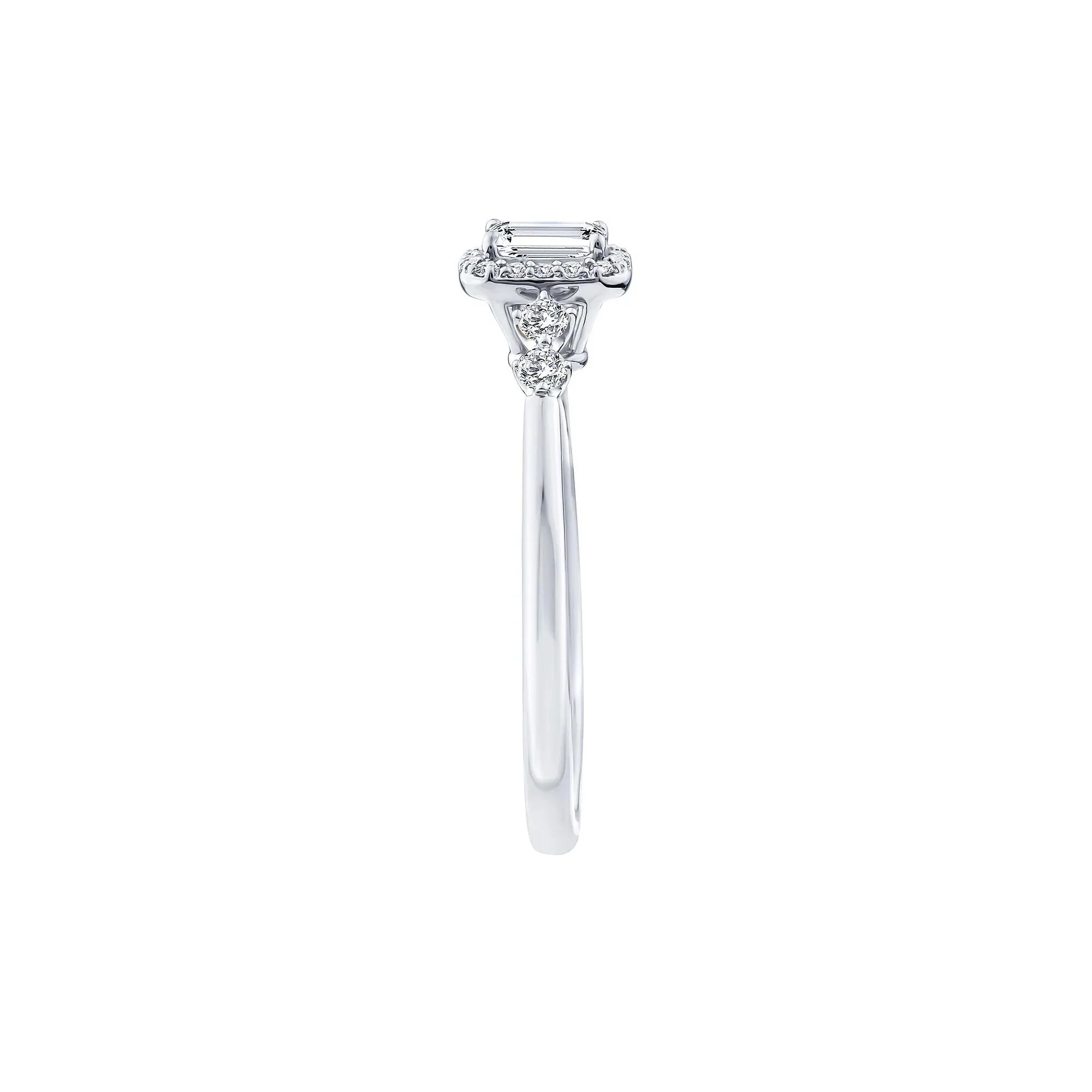 1/2 CT. Tw. Lab Grown Diamond Promise Ring 10K White Gold Size 6 1.5mm - Image 3