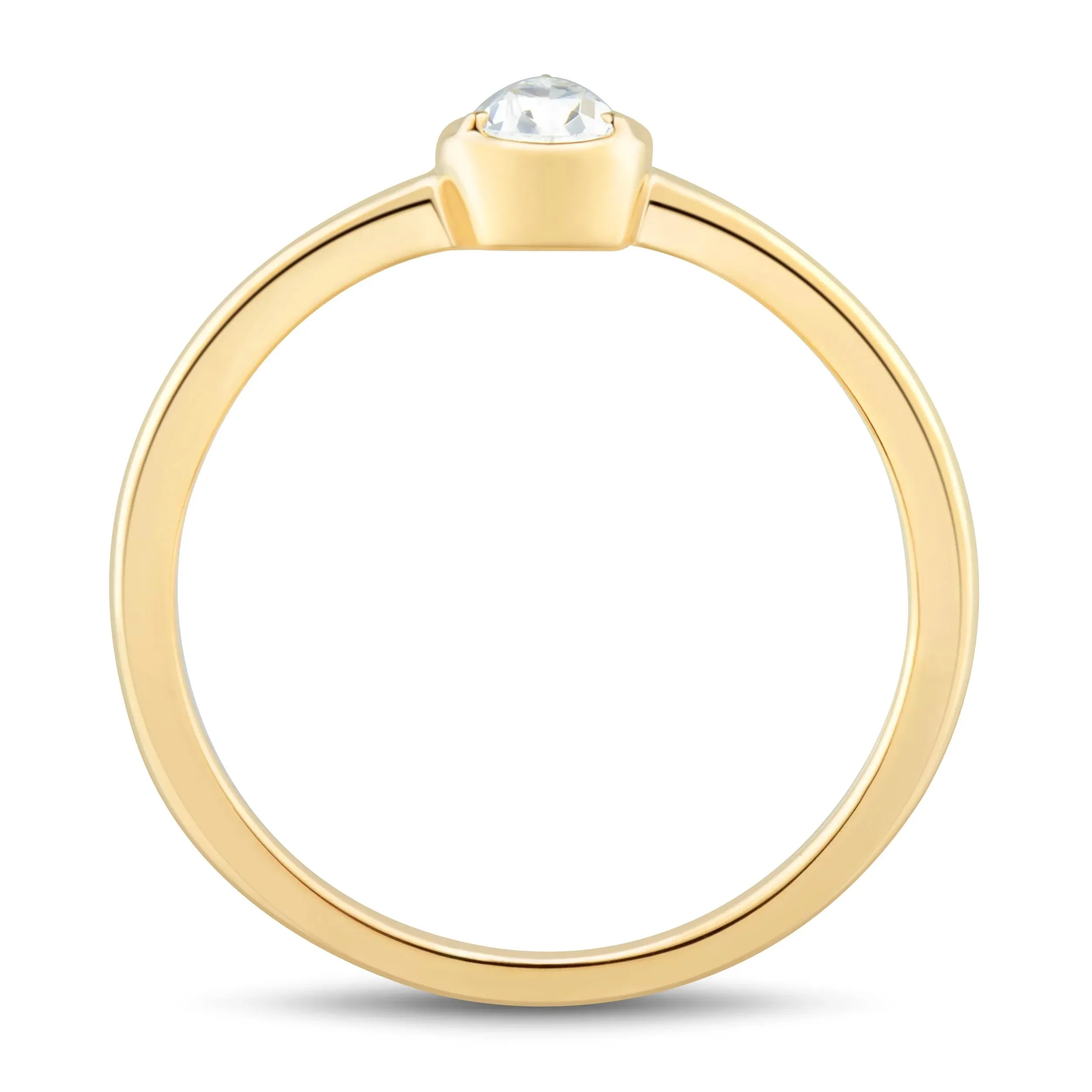 1/3 CT. Tw. Pear-Shaped Diamond Engagement Ring 14K Yellow Gold Size 9.5 1mm - Image 3