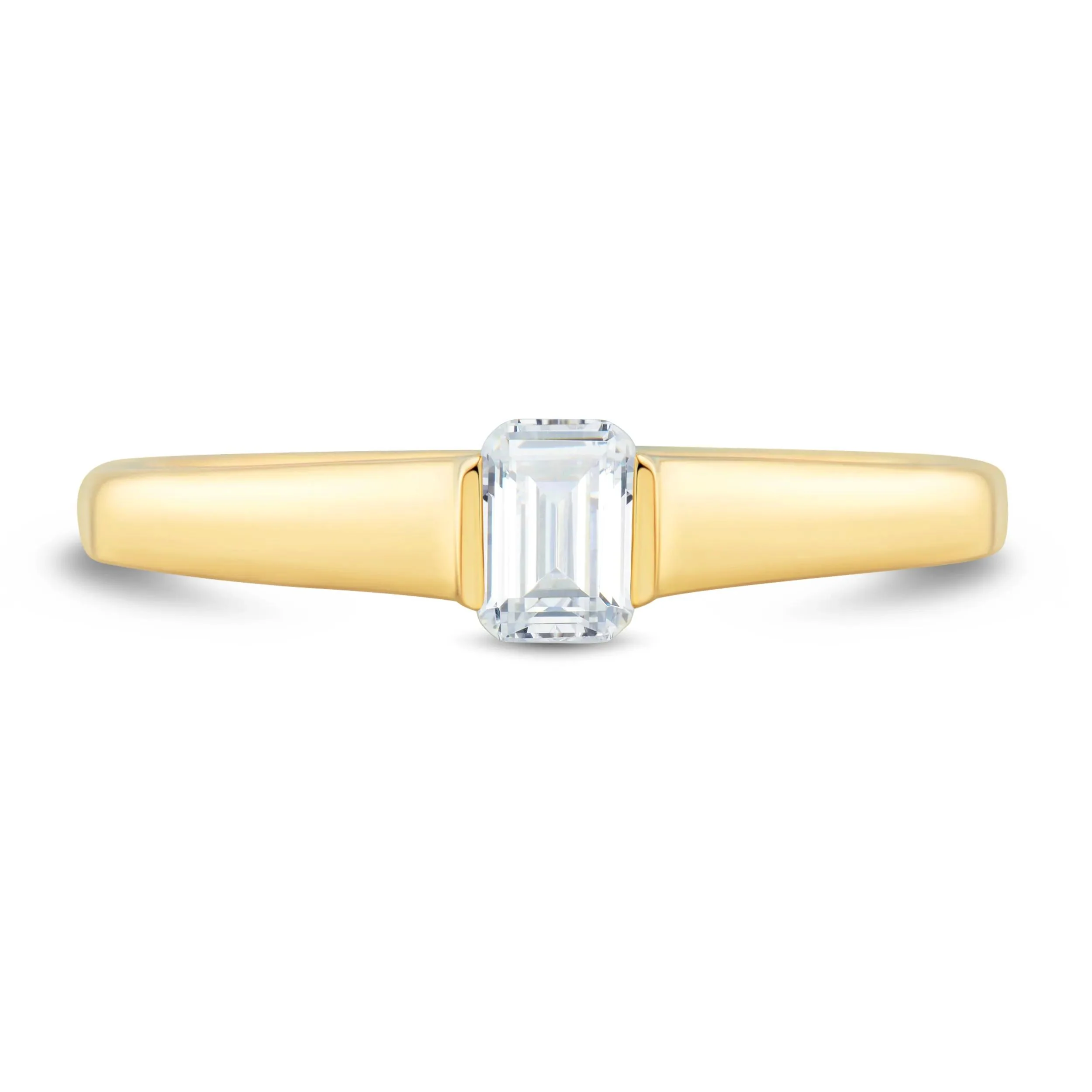 1/3 CT. Tw. Emerald-Cut Diamond Ring 14K Yellow Gold Size 6 1mm