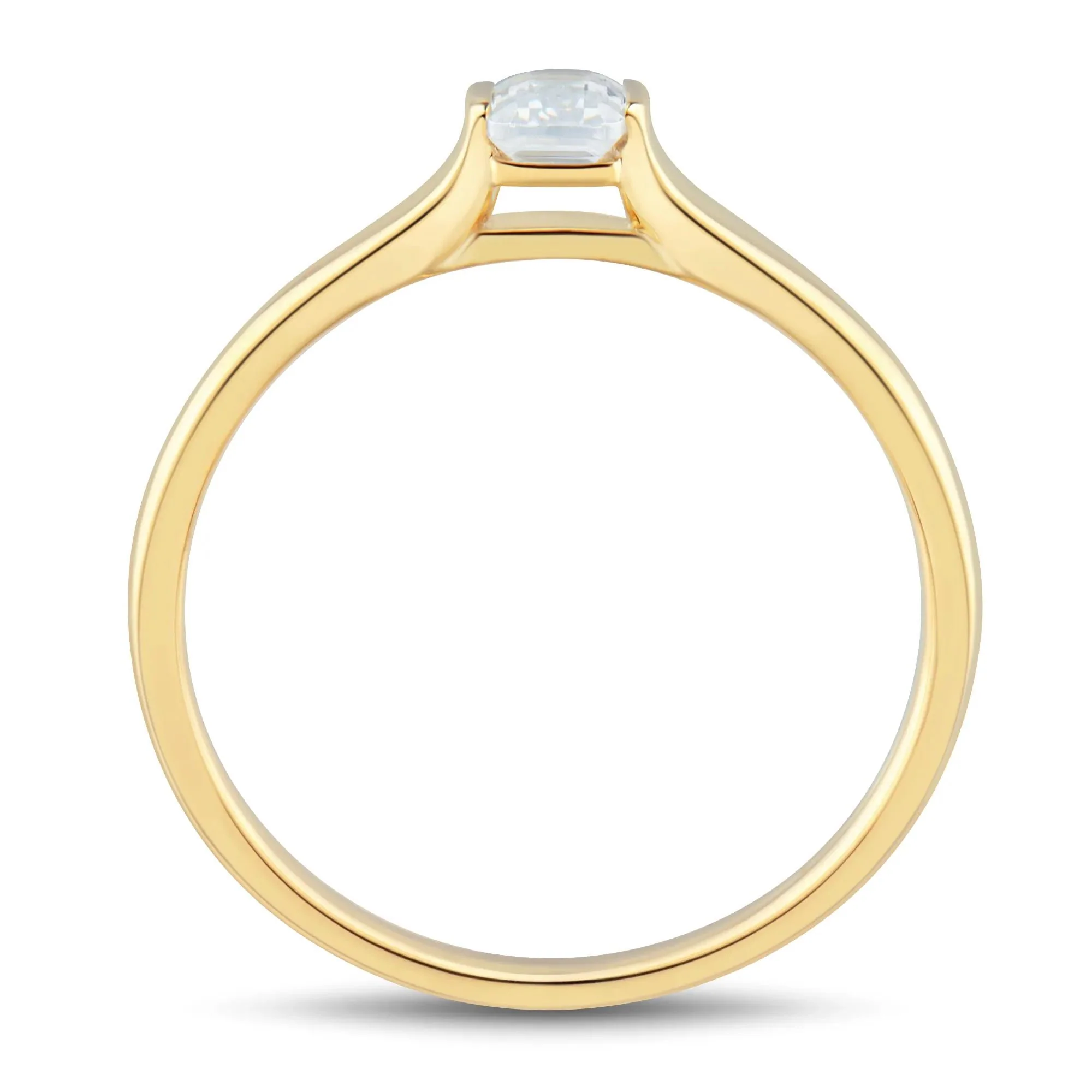 1/3 CT. Tw. Emerald-Cut Diamond Ring 14K Yellow Gold Size 6 1mm - Image 2