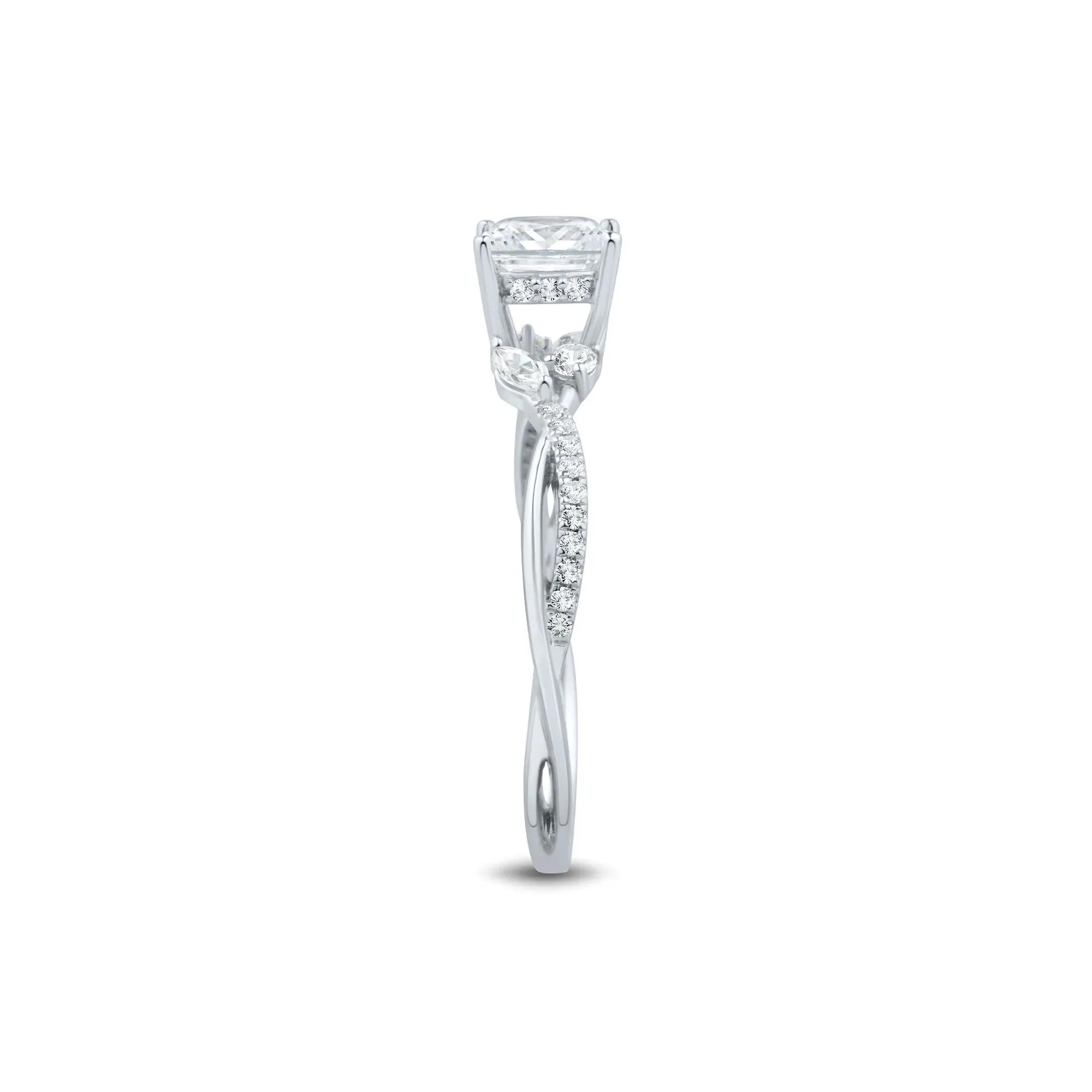 3/4 CT. Tw. Princess-Cut Diamond Engagement Ring 14K White Gold Size 7.5 1mm - Image 2