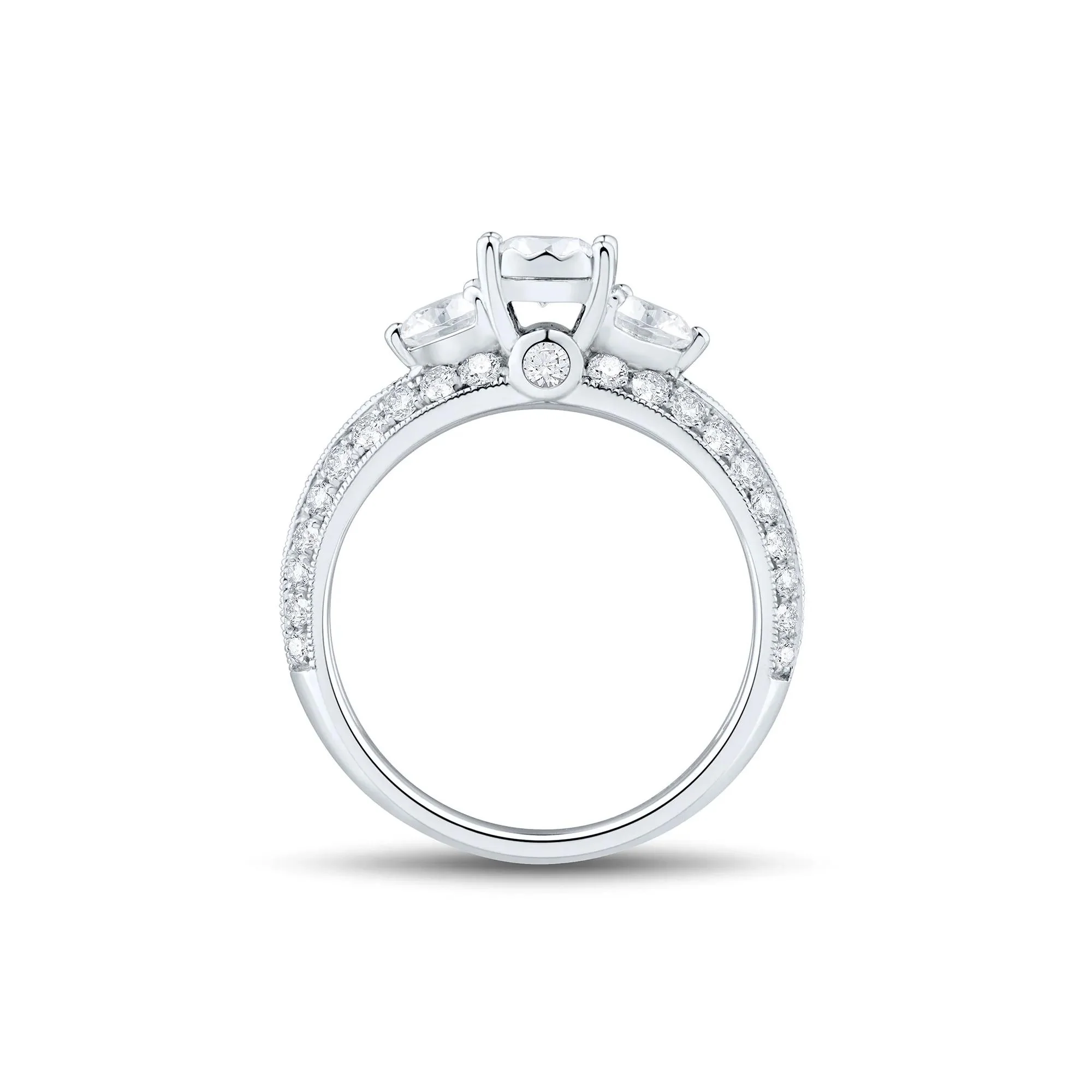 1/2 CT. Tw. Diamond Engagement Ring 14K White Gold Size 7 1.5mm - Image 3