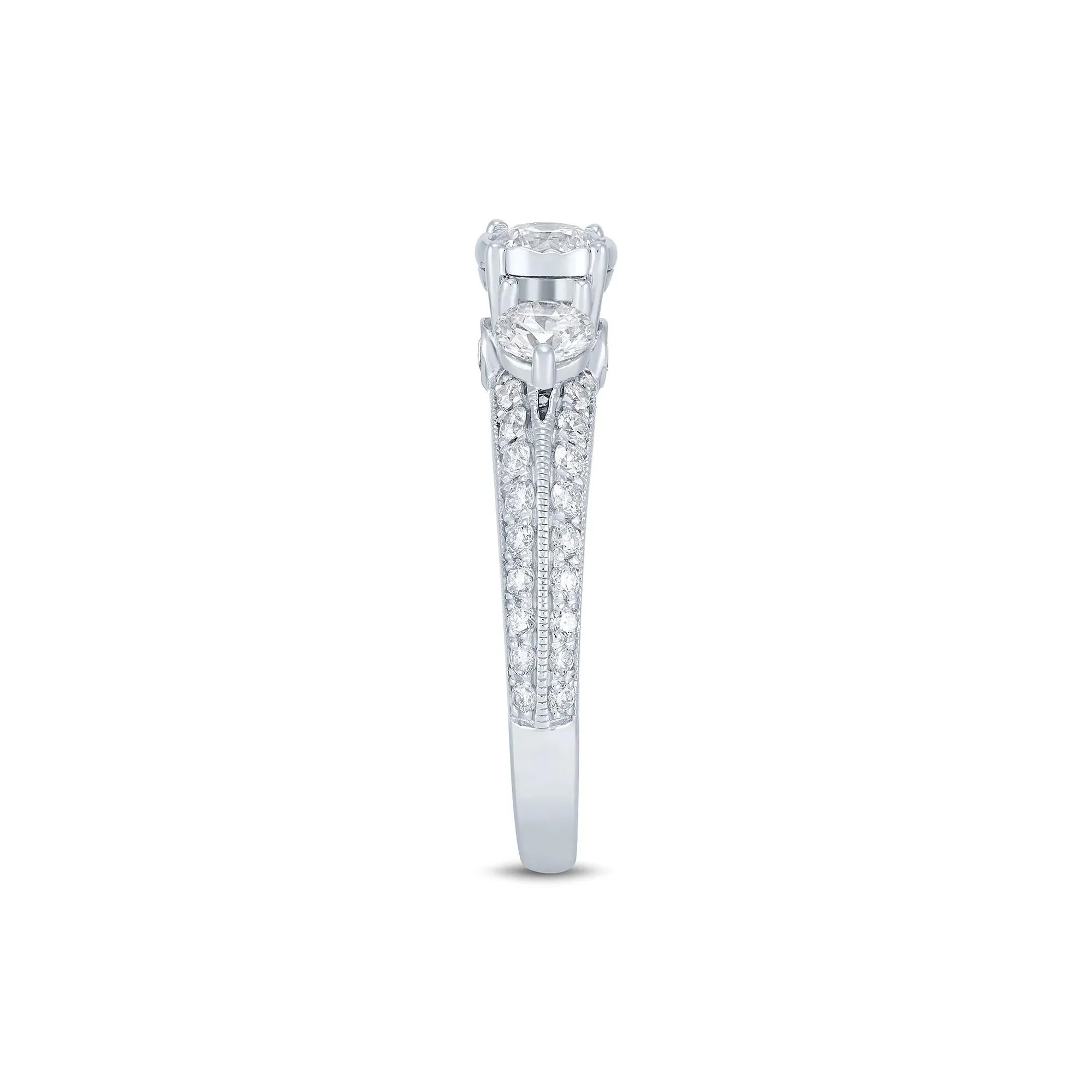 1/2 CT. Tw. Diamond Engagement Ring 14K White Gold Size 8.5 1.5mm - Image 2