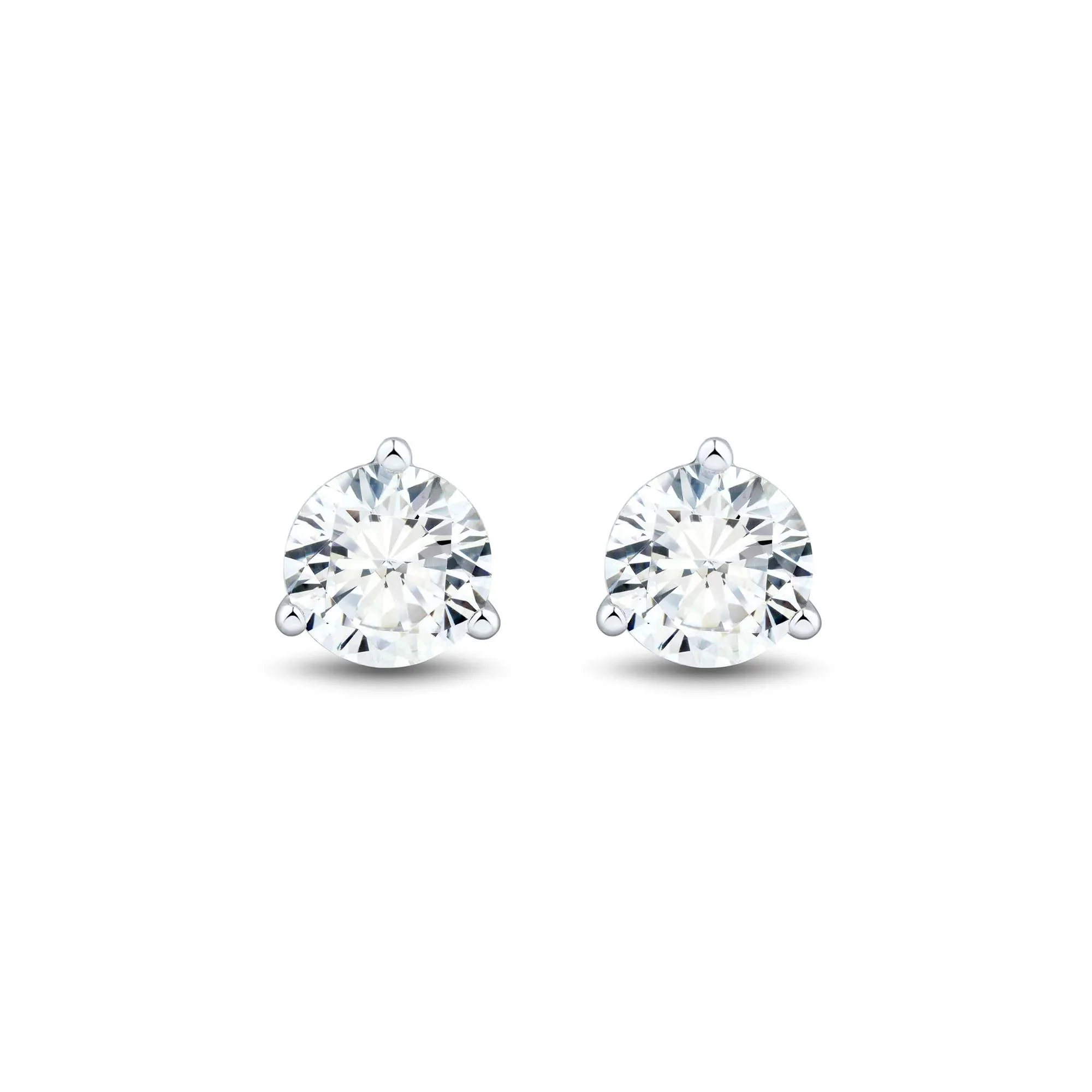 5 CT. Tw. Lab Grown Diamond Round Martini Stud Earrings 14K White Gold Size 8.90mm