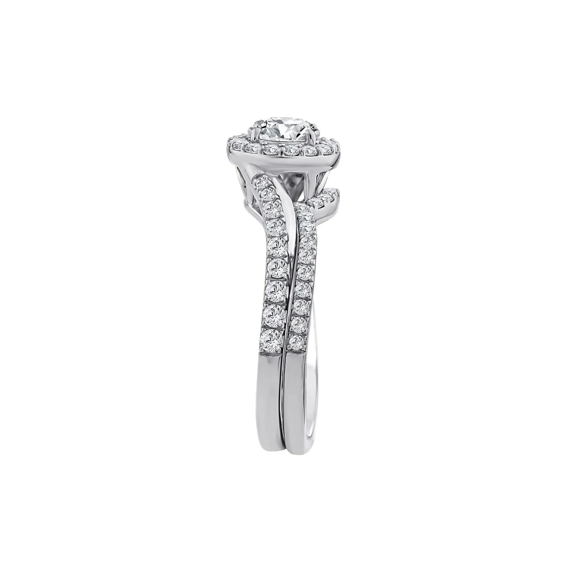 1/4 CT. Tw. Lab Grown Diamond Engagement Ring Set 10K White Gold Size 7 1mm - Image 3