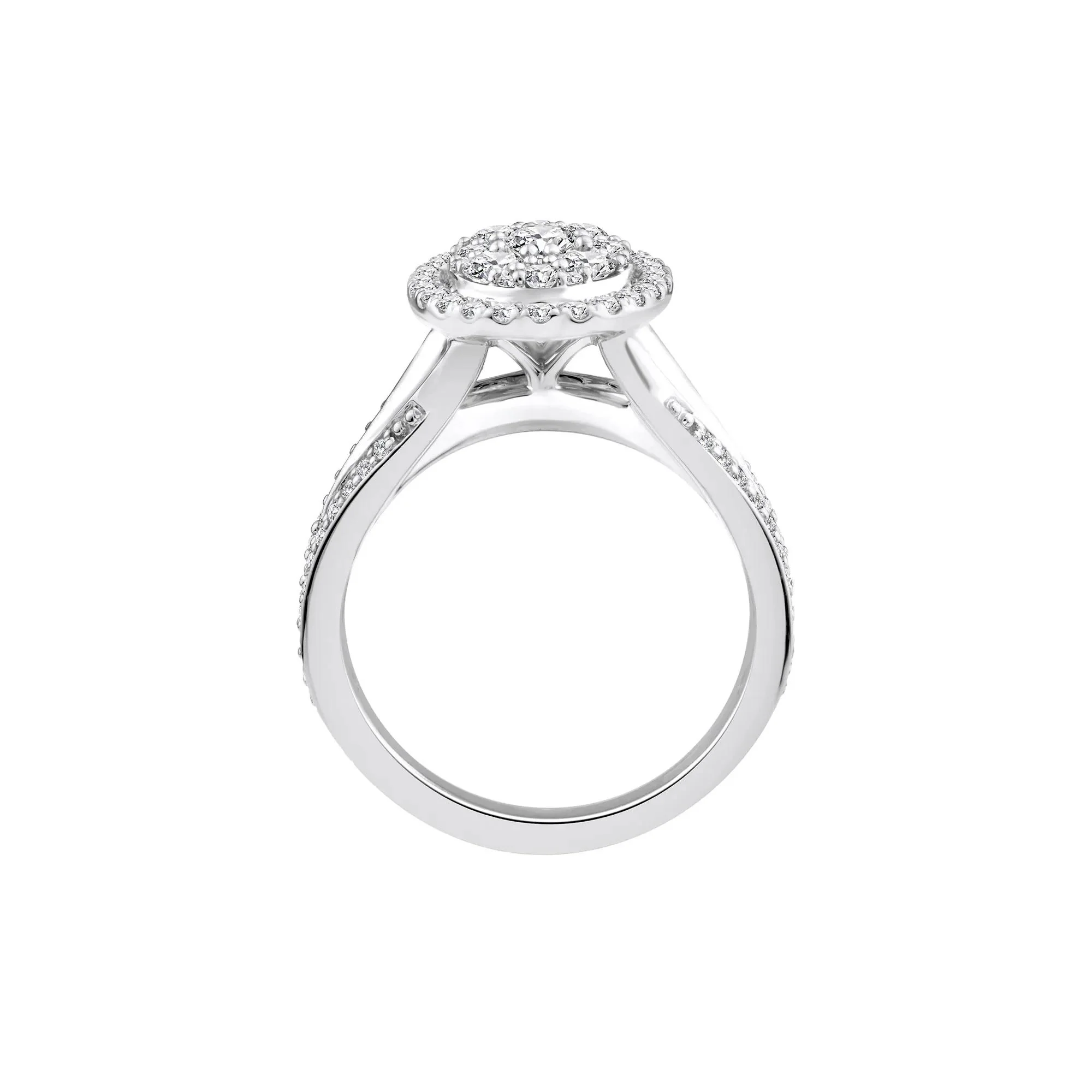 1/2 CT. Tw. Diamond Composite Engagement Ring 10K White Gold Round Brilliant Cut Size 7 - Image 2