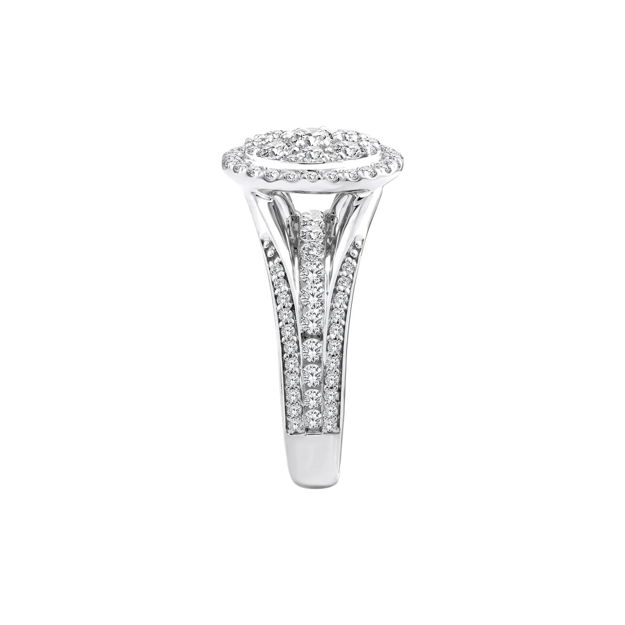 1/2 CT. Tw. Diamond Composite Engagement Ring 10K White Gold Round Brilliant Cut Size 9 - Image 3