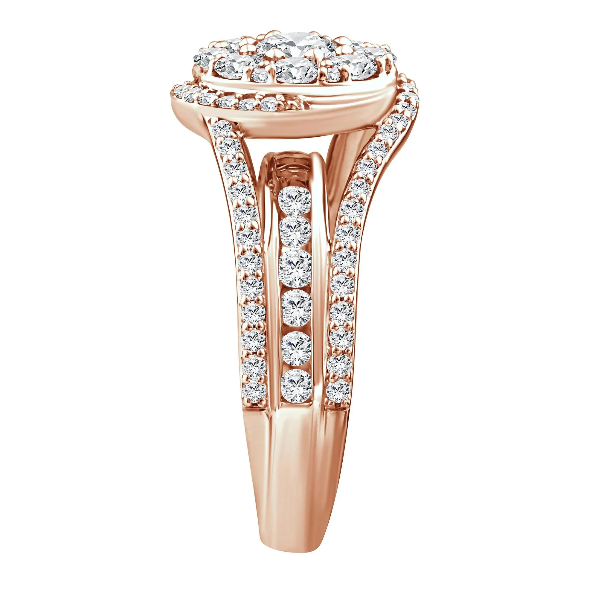 1 3/4 CT. Tw. Diamond Composite Engagement Ring 10K Rose Gold Size 6 2.5mm - Image 3