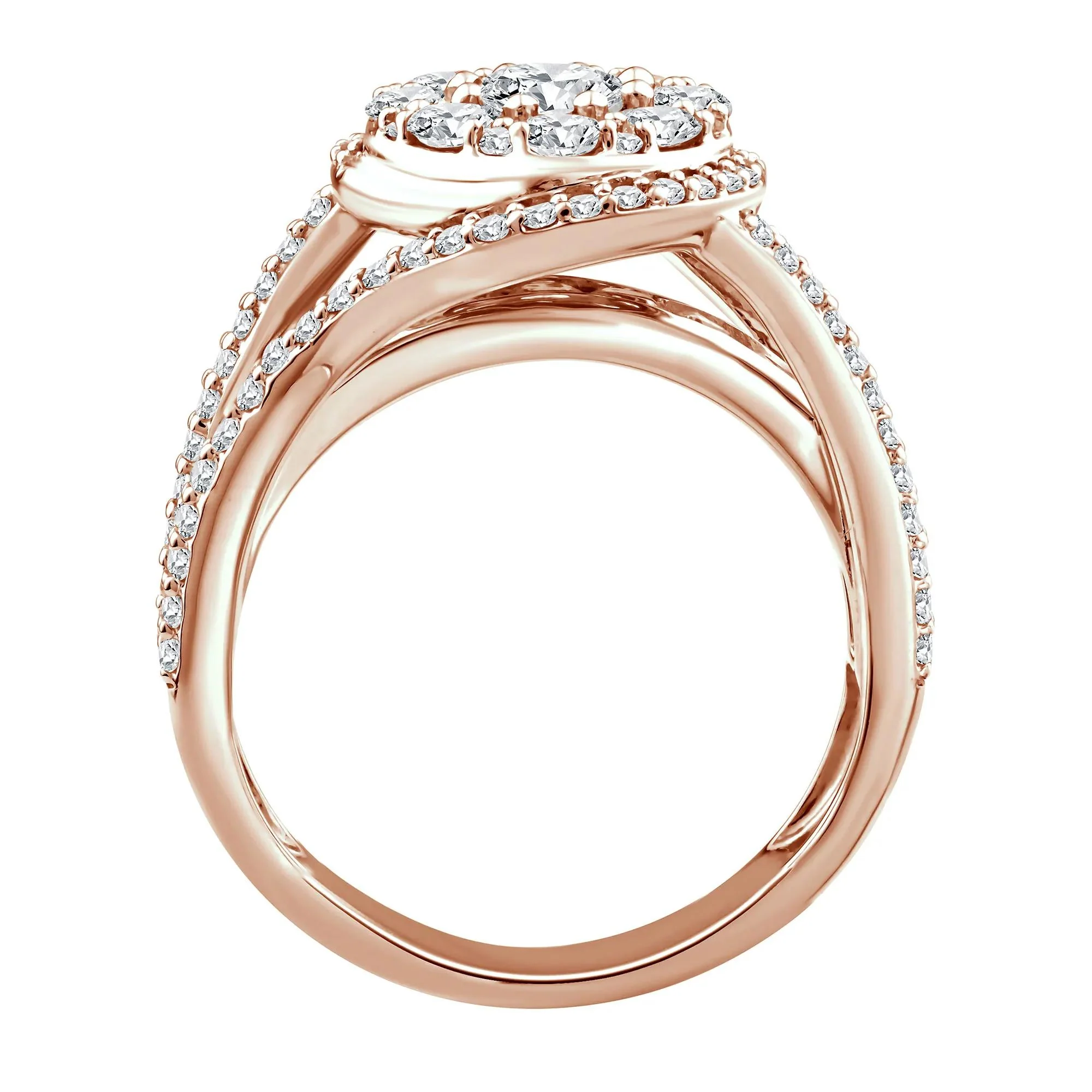 1 3/4 CT. Tw. Diamond Composite Engagement Ring 10K Rose Gold Size 6.5 2.5mm - Image 2