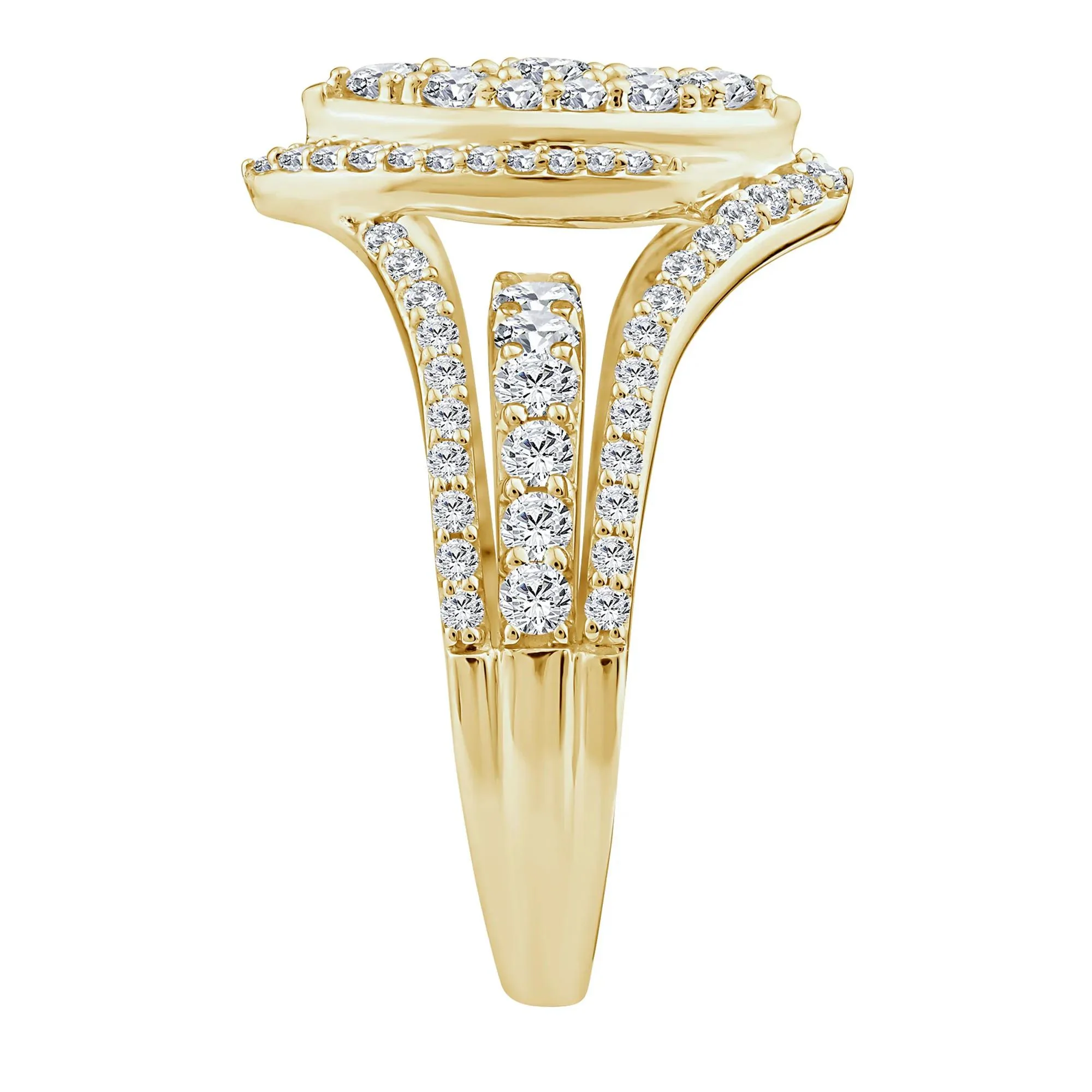 1/2 CT. Tw. Diamond Composite Engagement Ring 10K Yellow Gold Size 7.5 2mm - Image 3