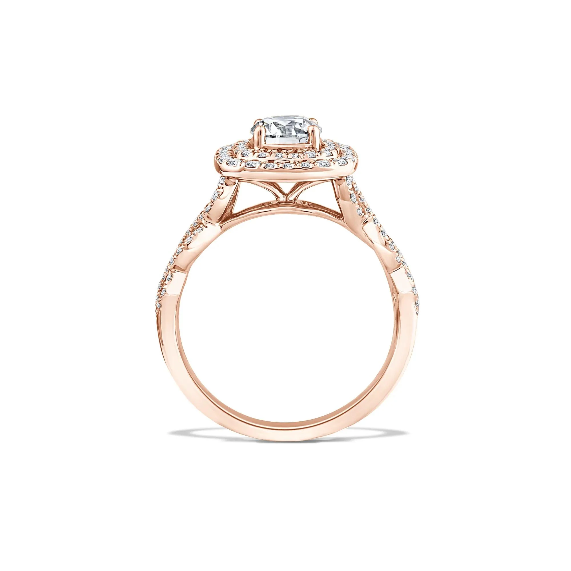 1/5 CT. Tw. Lab Grown Diamond Engagement Ring 10K Rose Gold Size 6 - Image 2