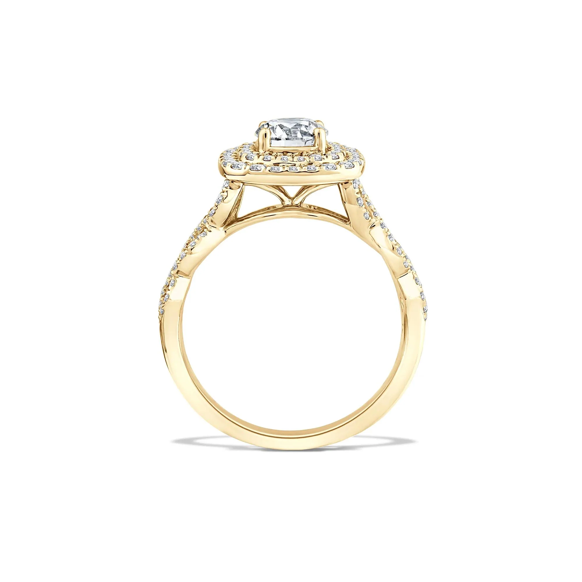 1/5 CT. Tw. Lab Grown Diamond Engagement Ring 10K Yellow Gold Size 8 - Image 2