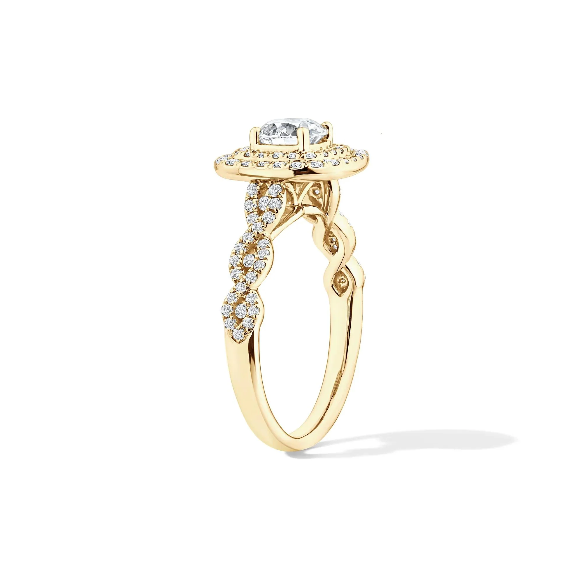 1/5 CT. Tw. Lab Grown Diamond Engagement Ring 10K Yellow Gold Size 8 - Image 3