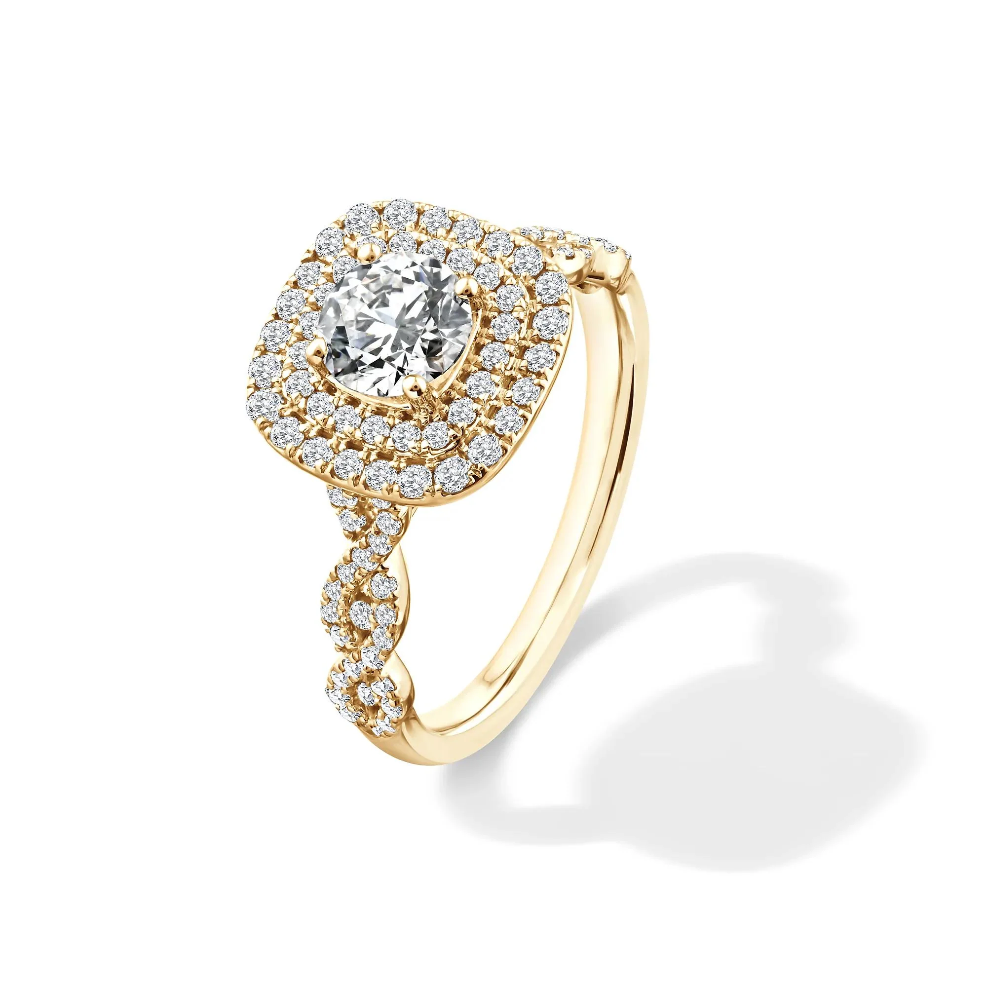 1/5 CT. Tw. Lab Grown Diamond Engagement Ring 10K Yellow Gold Size 9 - Image 4