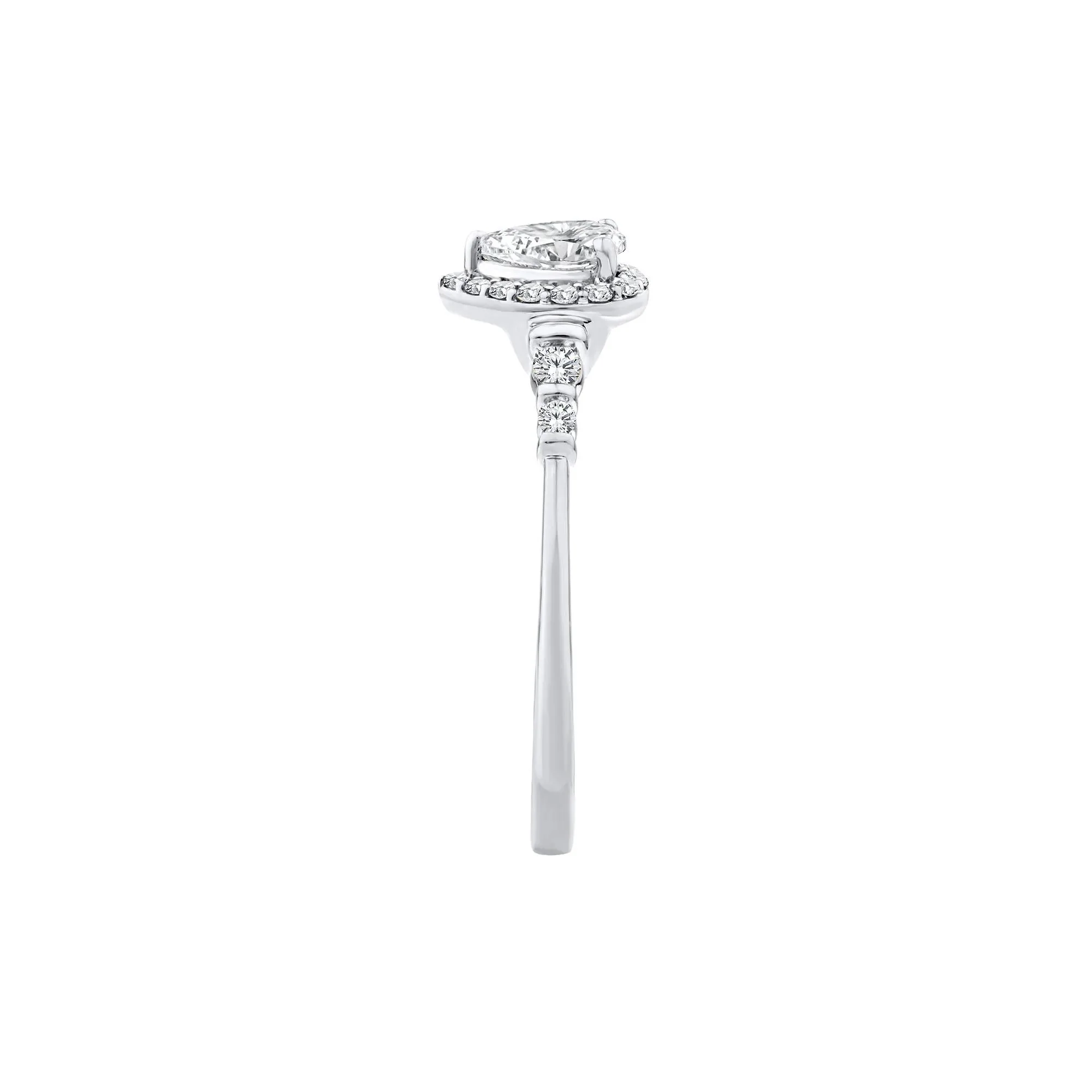 1/2 CT. Tw. Lab Grown Diamond Pear Promise Ring 10K White Gold Size 9 1mm - Image 3