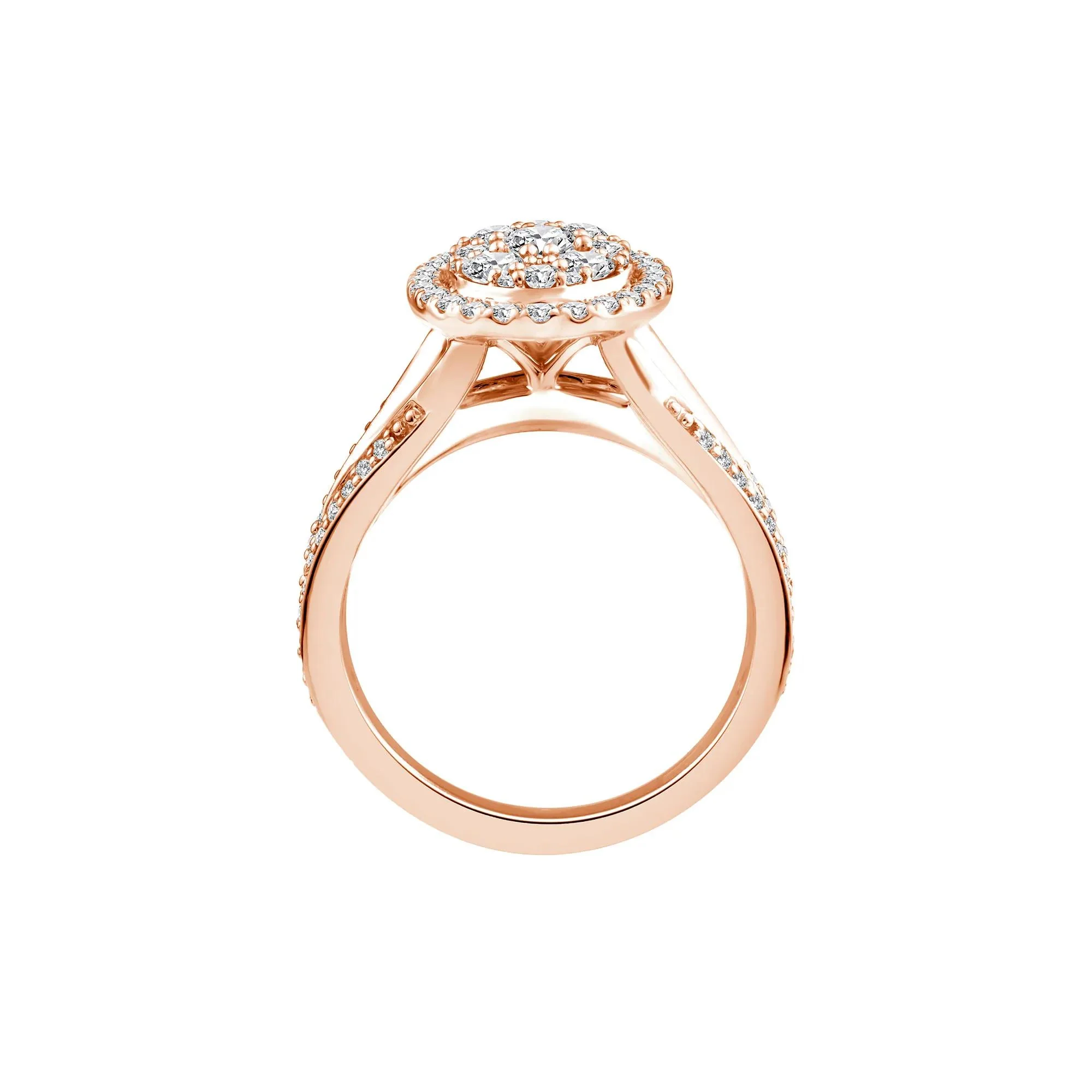1/2 CT. Tw. Diamond Composite Engagement Ring 10K Rose Gold Round Brilliant Cut Size 6 - Image 2