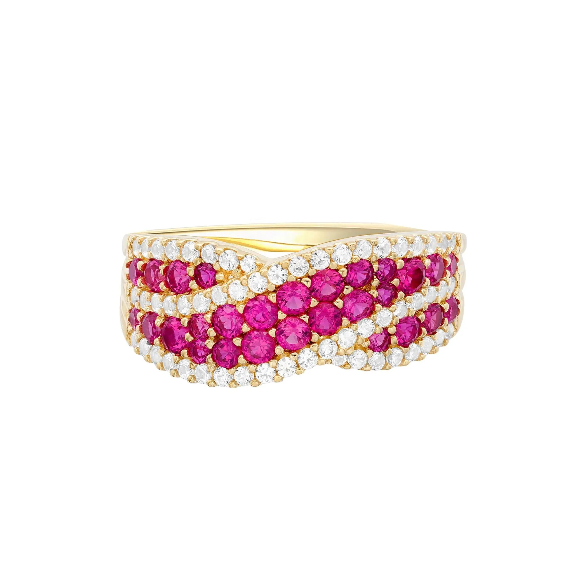3/8 CT. Tw. Ruby and Diamond Ring 10K Yellow Gold Size 6.5 1mm
