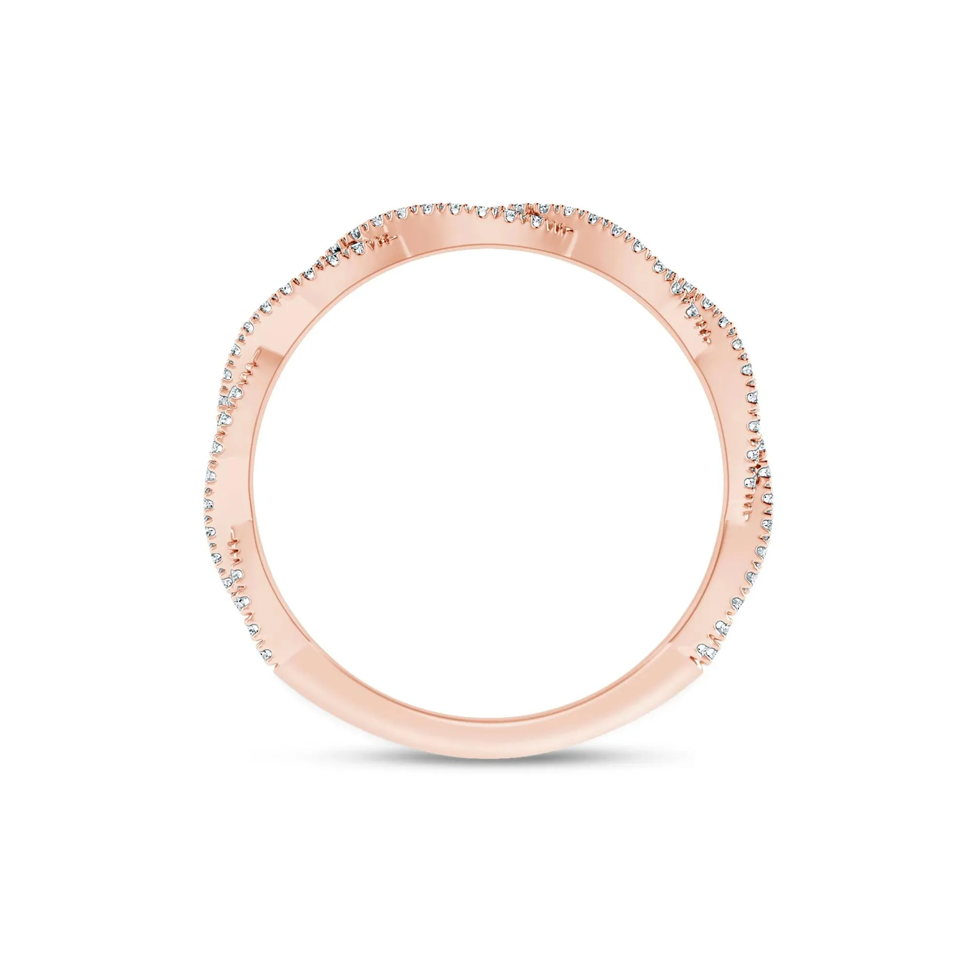 1/5 CT. Tw. Lab Grown Diamond Twist Anniversary Band Ring 10K Rose Gold Size 8.5 1.5mm - Image 2