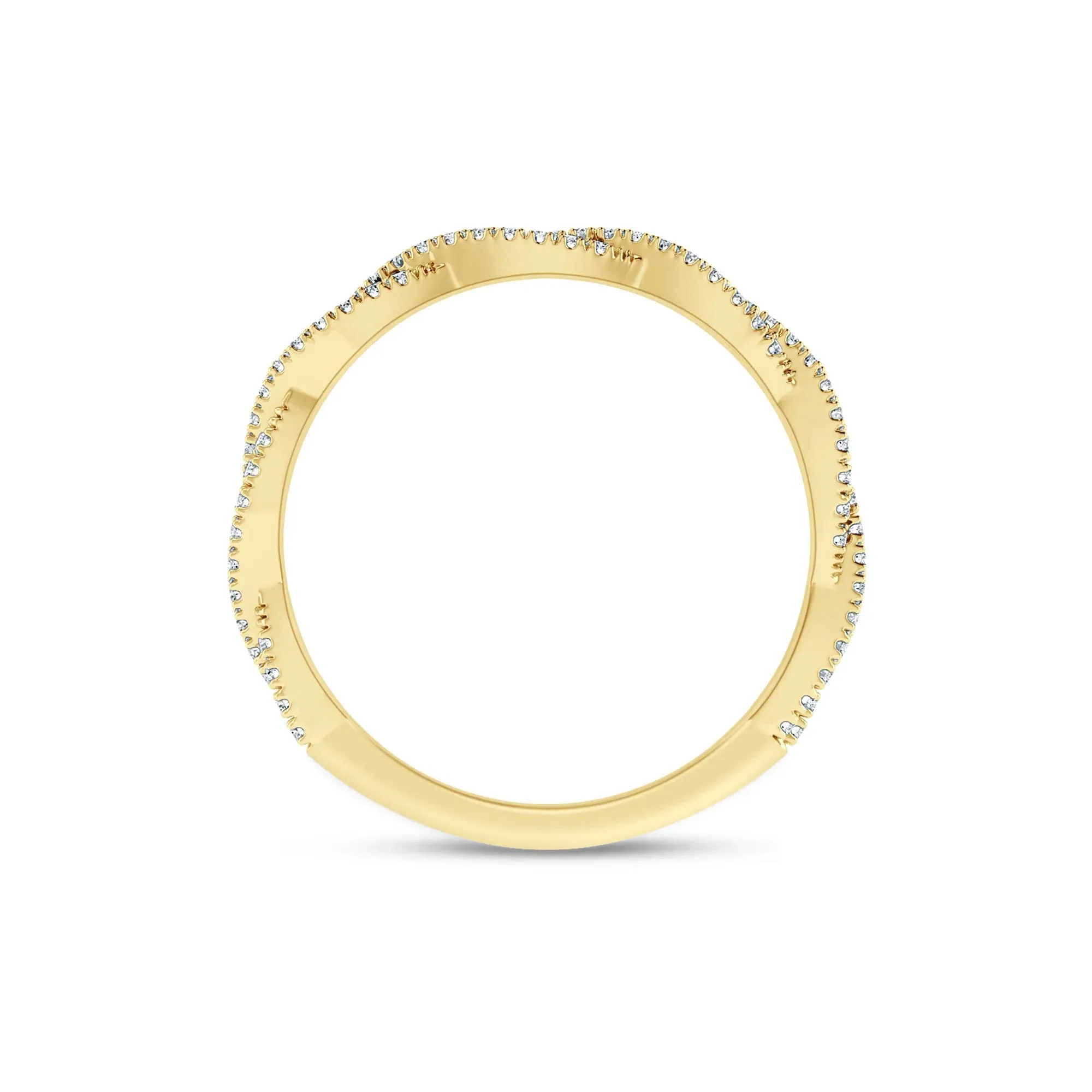 1/5 CT. Tw. Lab Grown Diamond Twist Anniversary Band Ring 10K Yellow Gold Size 8 1.5mm - Image 2