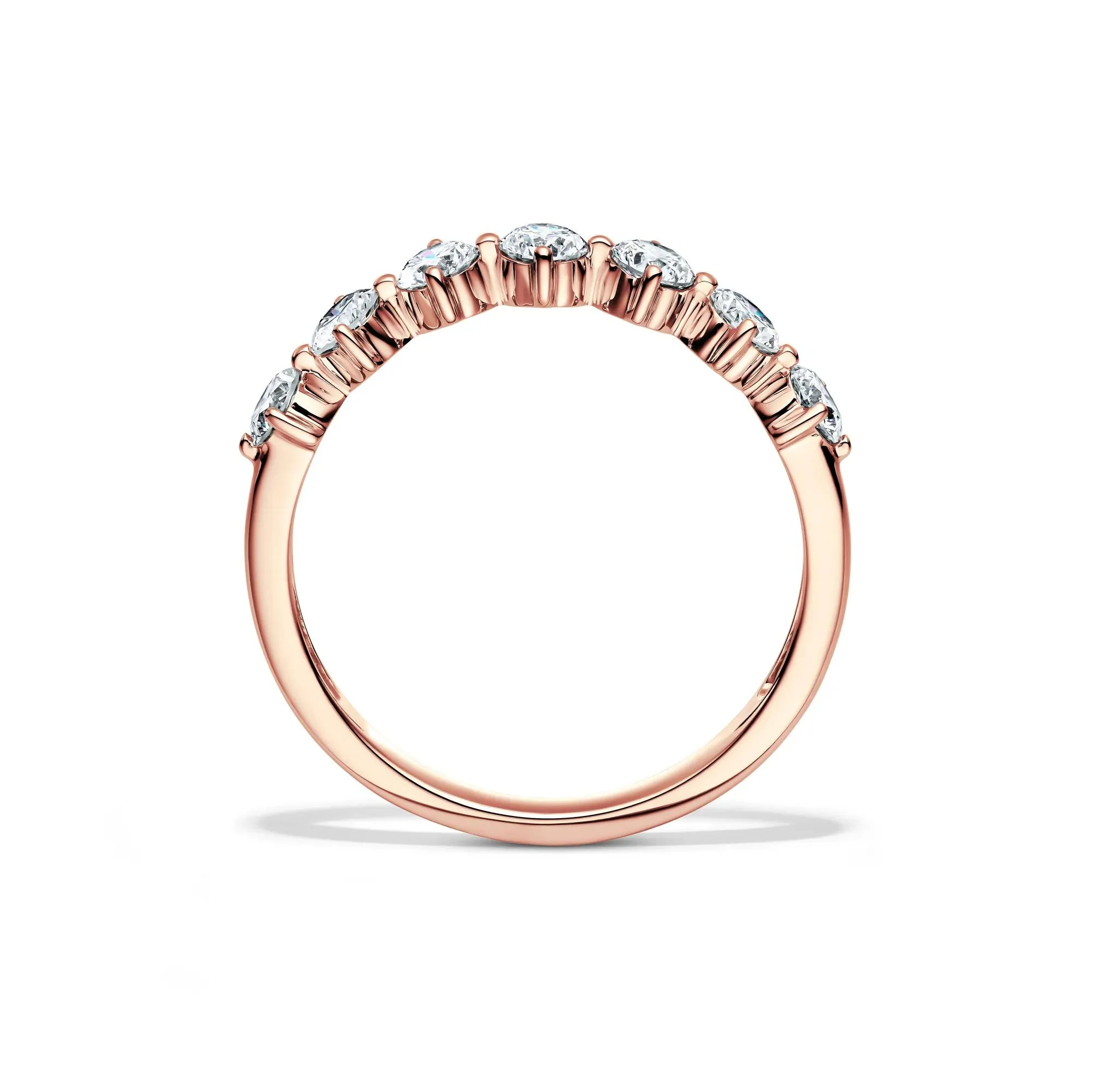 3/4 CT. Tw. Lab Grown Diamond Anniversary Band Ring 10K Rose Gold Size 5 2mm - Image 2