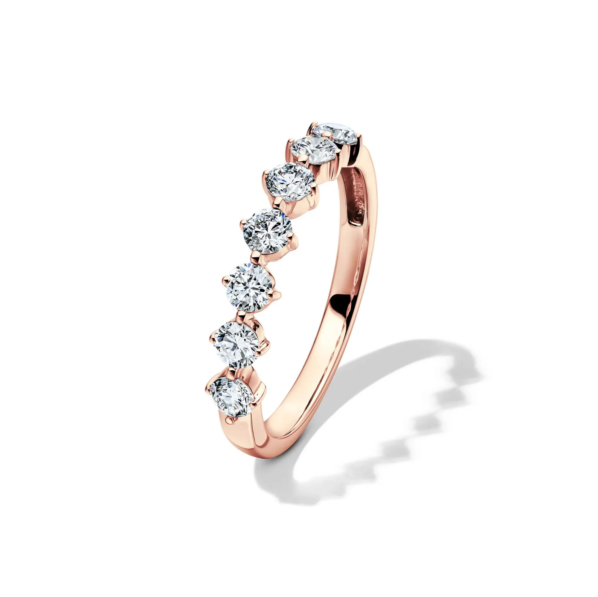 3/4 CT. Tw. Lab Grown Diamond Anniversary Band Ring 10K Rose Gold Size 6 2mm - Image 4