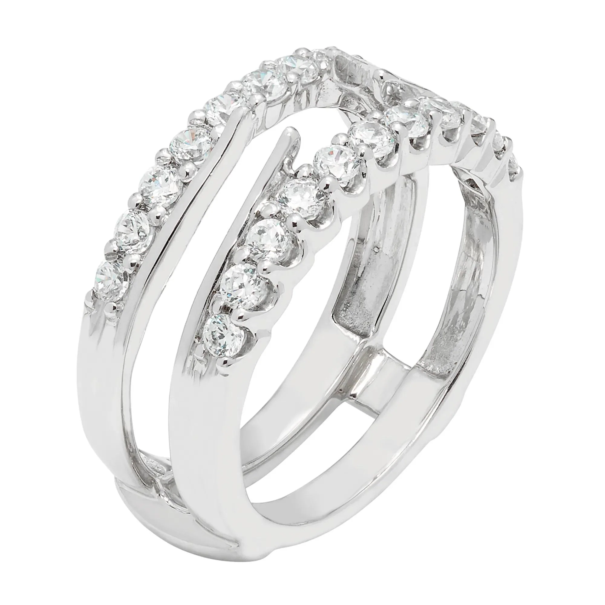 3/4 CT. Tw. Diamond Ring Insert 14K White Gold Round Brilliant Cut Size 7 - Image 2