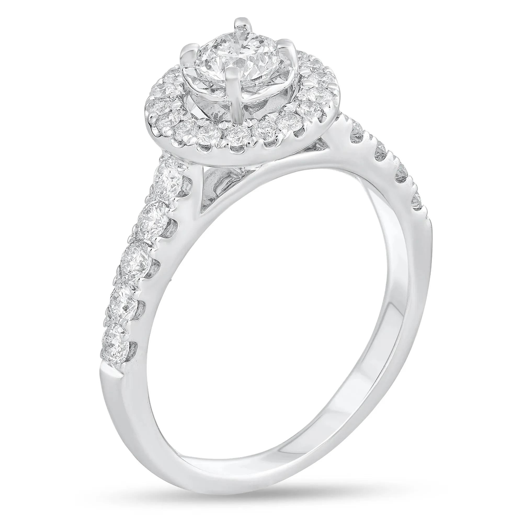 1 CT. Tw. Diamond Engagement Ring 14K White Gold Size 8.5 - Image 2
