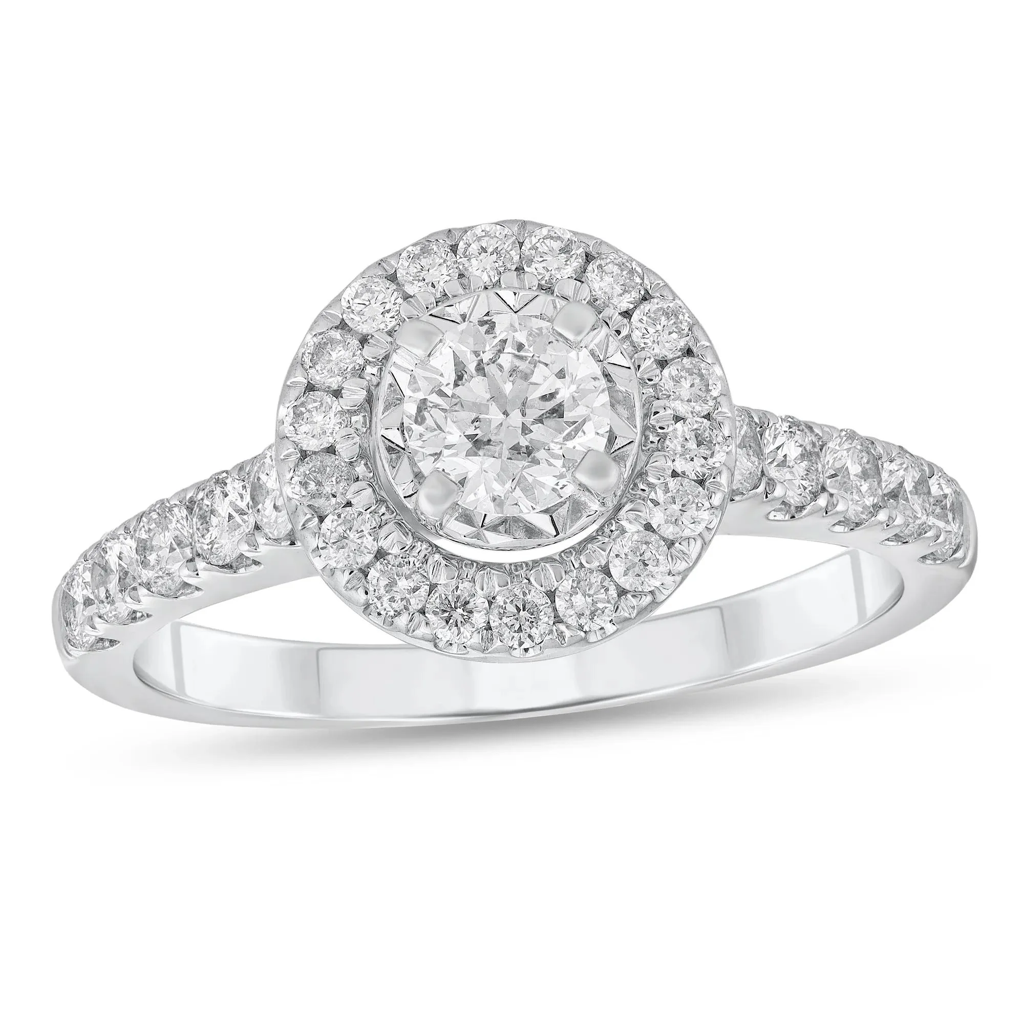 1 CT. Tw. Diamond Engagement Ring 14K White Gold Size 8.5 - Image 3