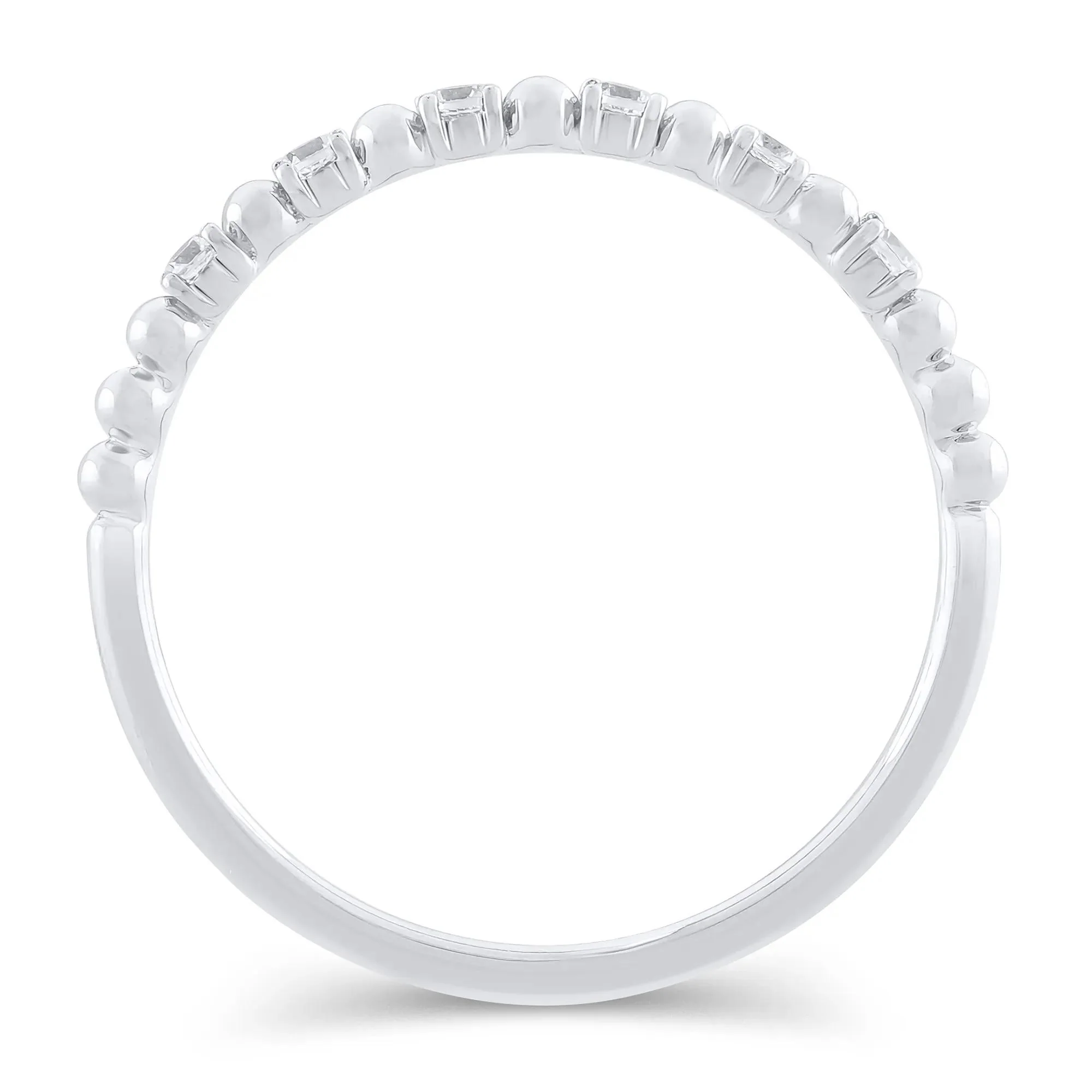 1/10 CT. Tw. Lab Grown Diamond Stack Anniversary Band Ring 10K White Gold Size 10 1.5mm - Image 2