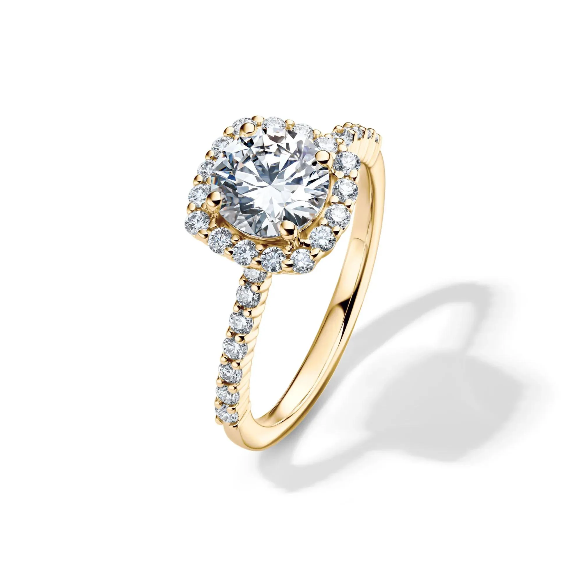 1 3/4 CT. Tw. Lab Grown Diamond Cushion Halo Engagement Ring 14K Yellow Gold Size 8 1mm - Image 4