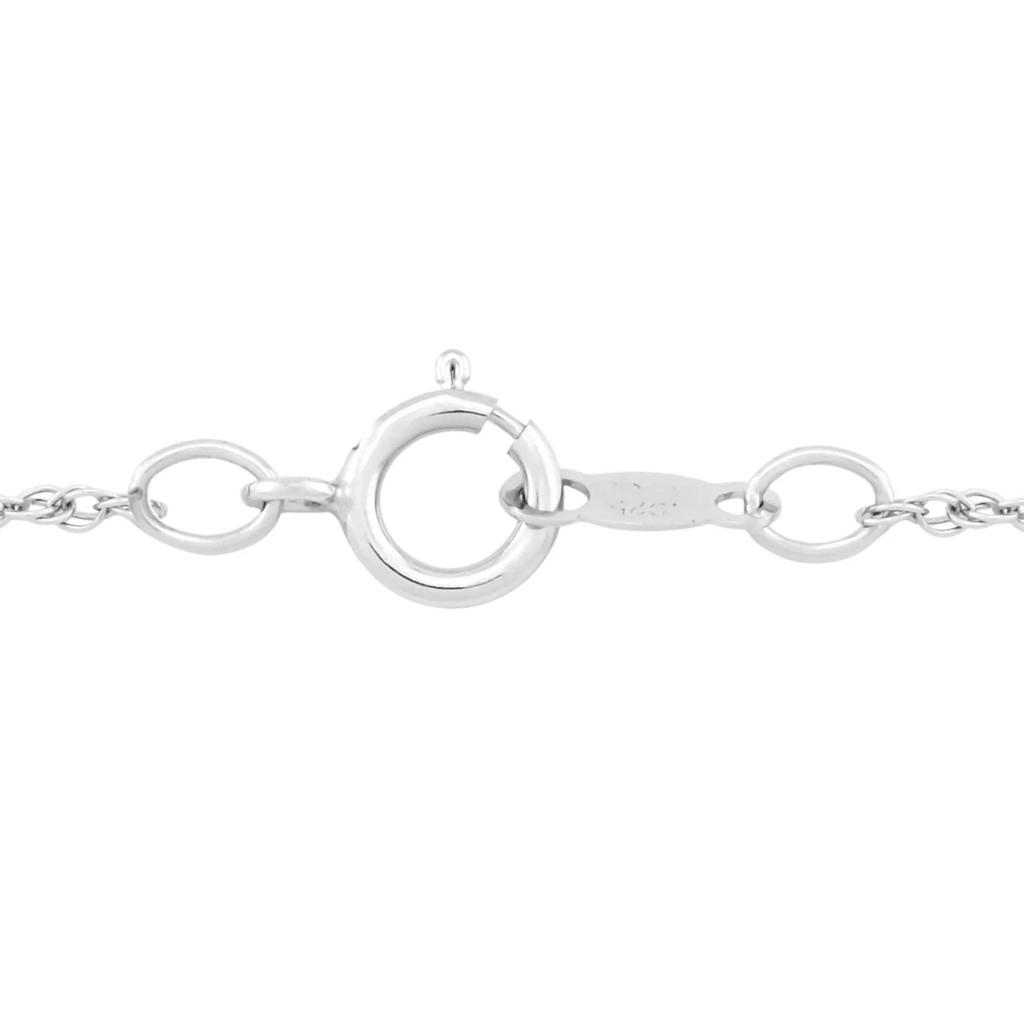 Lab-Created Opal & Lab-Created White Sapphire Heart Pendant Necklace .925 Sterling Silver Size 18" - Image 3