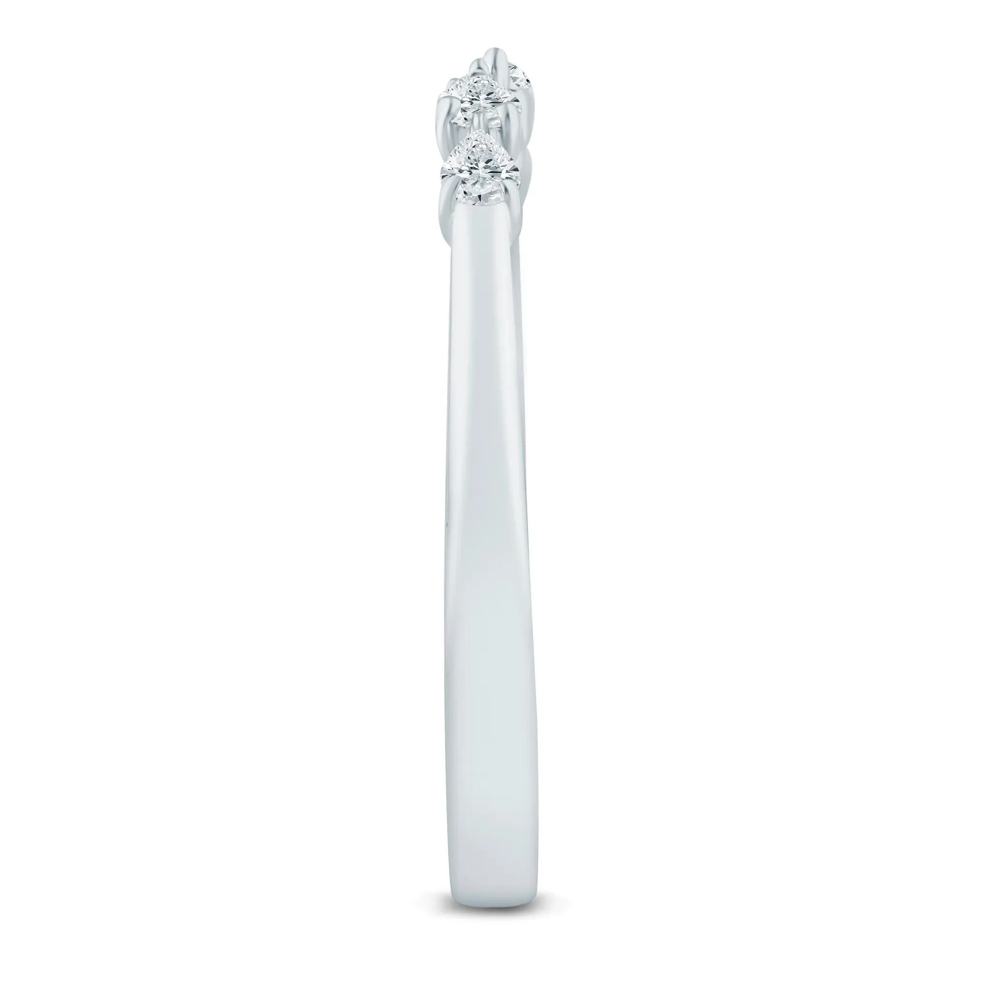 1/7 CT. Tw. Pear-Shaped Lab Grown Diamond Open Anniversary Band Ring 14K White Gold Size 9 2mm - Image 3