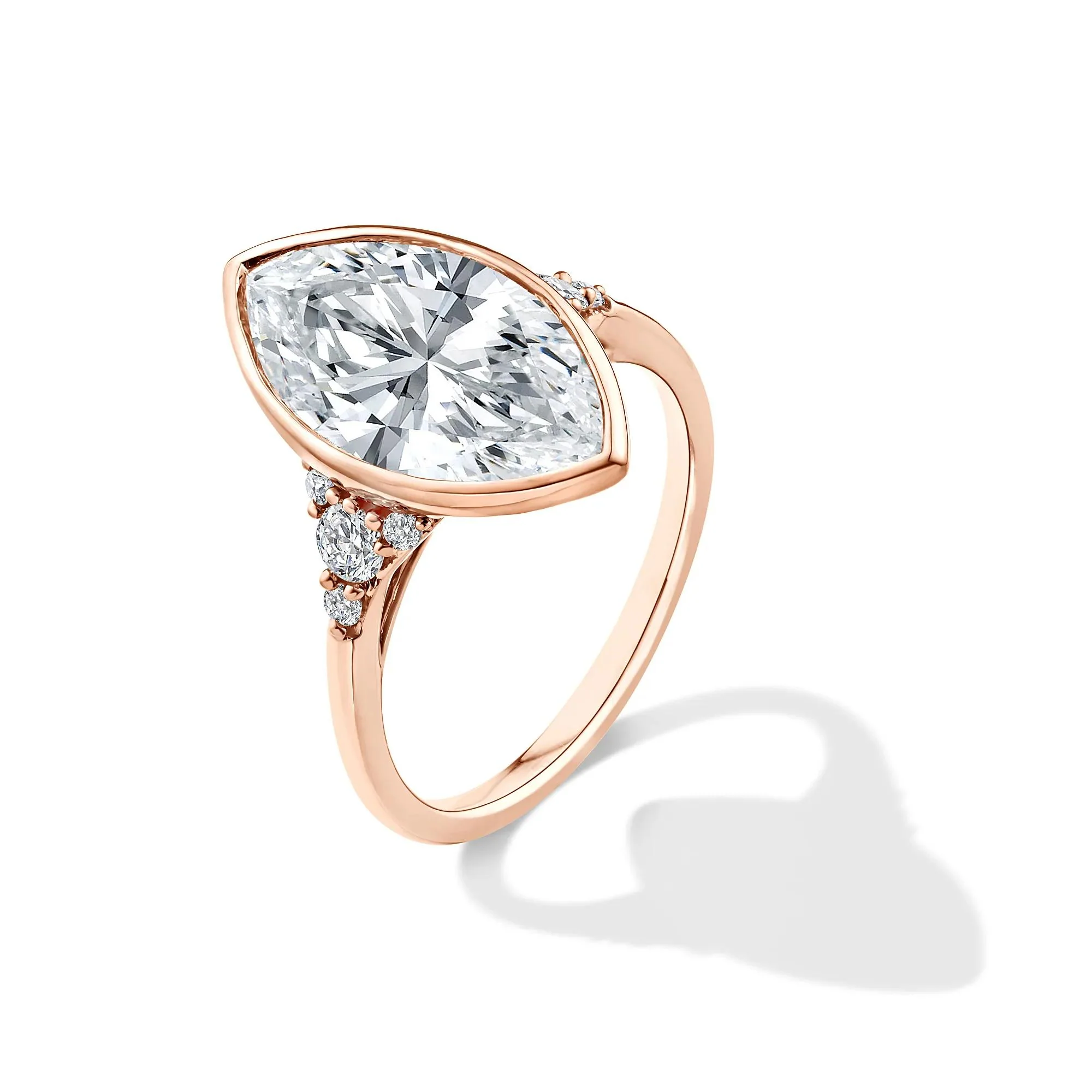 4 1/4 CT. Tw. Lab Grown Diamond Marquise-Cut Engagement Ring 14K Rose Gold Size 8.5 - Image 4