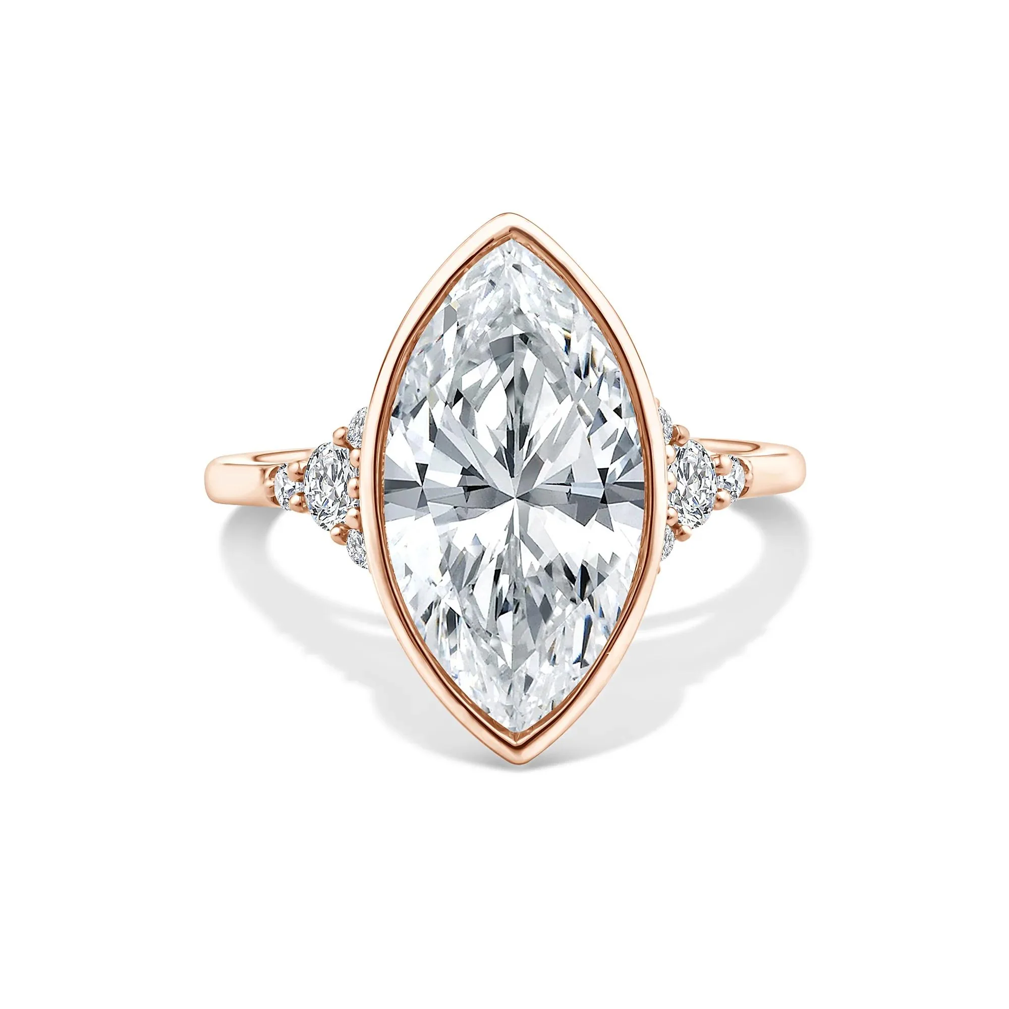 4 1/4 CT. Tw. Lab Grown Diamond Marquise-Cut Engagement Ring 14K Rose Gold Size 9