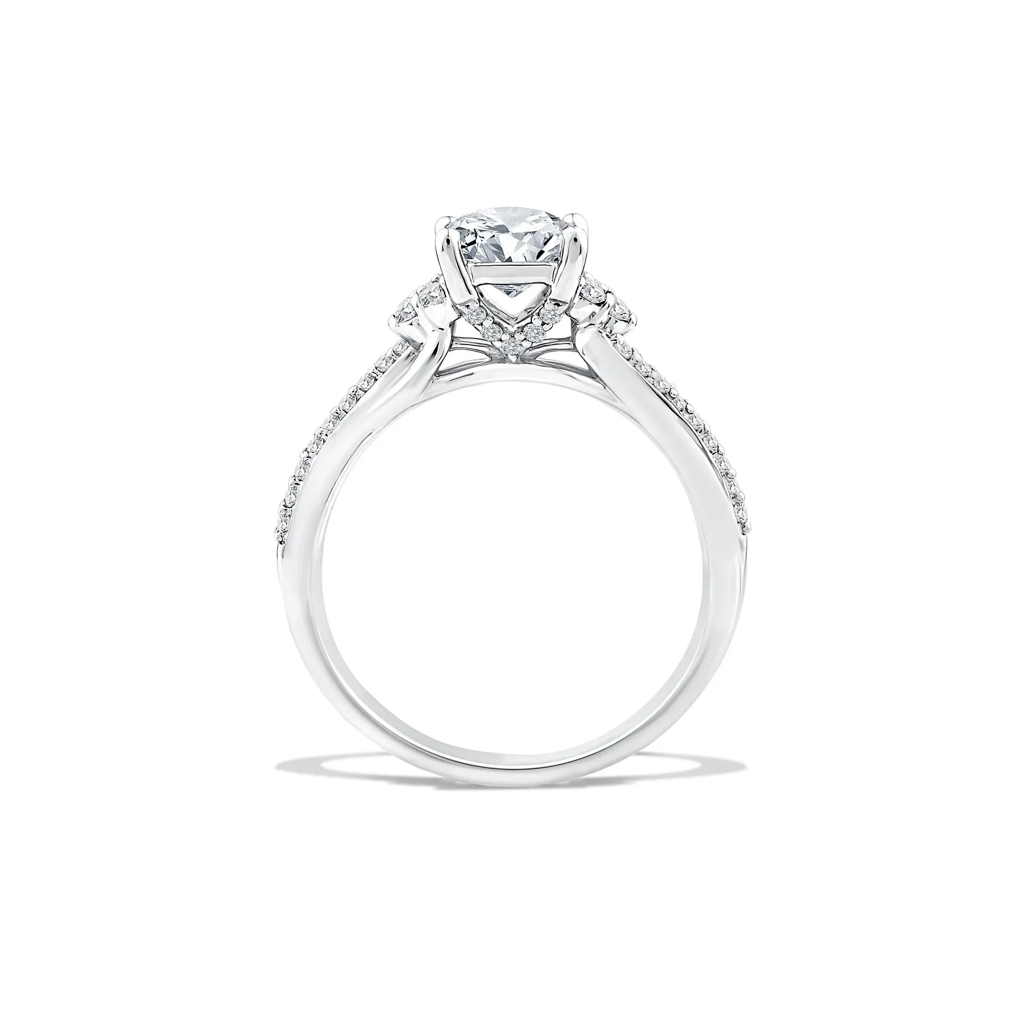 1/4 CT. Tw. Lab Grown Diamond Princess-Cut Center Engagement Ring 10K White Gold Size 8.5 - Image 2