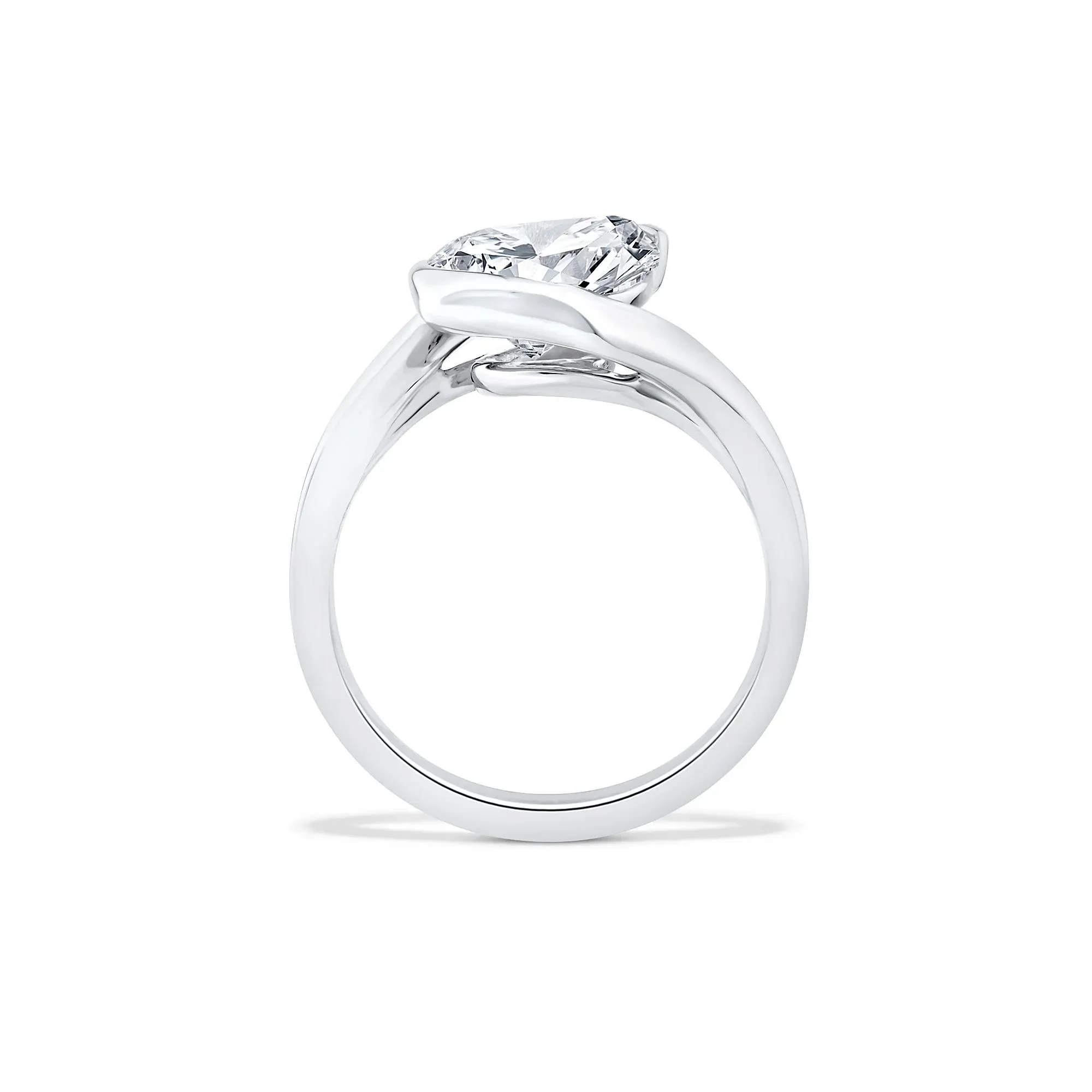 Lab Grown Diamond Pear-Shaped Solitaire Engagement Ring 14K White Gold (3 CT.) Size 6 - Image 2